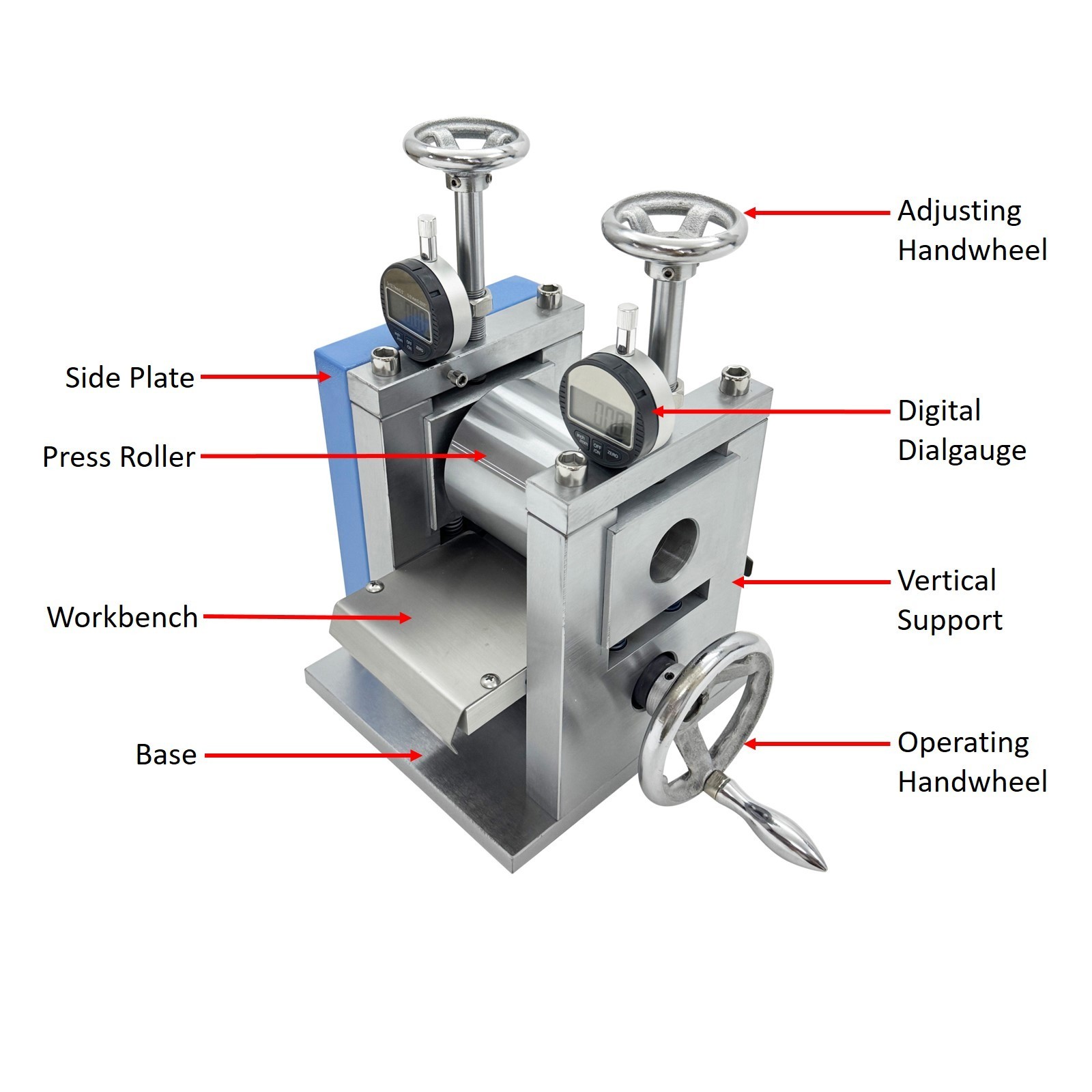 Vertical Manual Lab Roller Press Machine for 0~3mm Battery Electrode