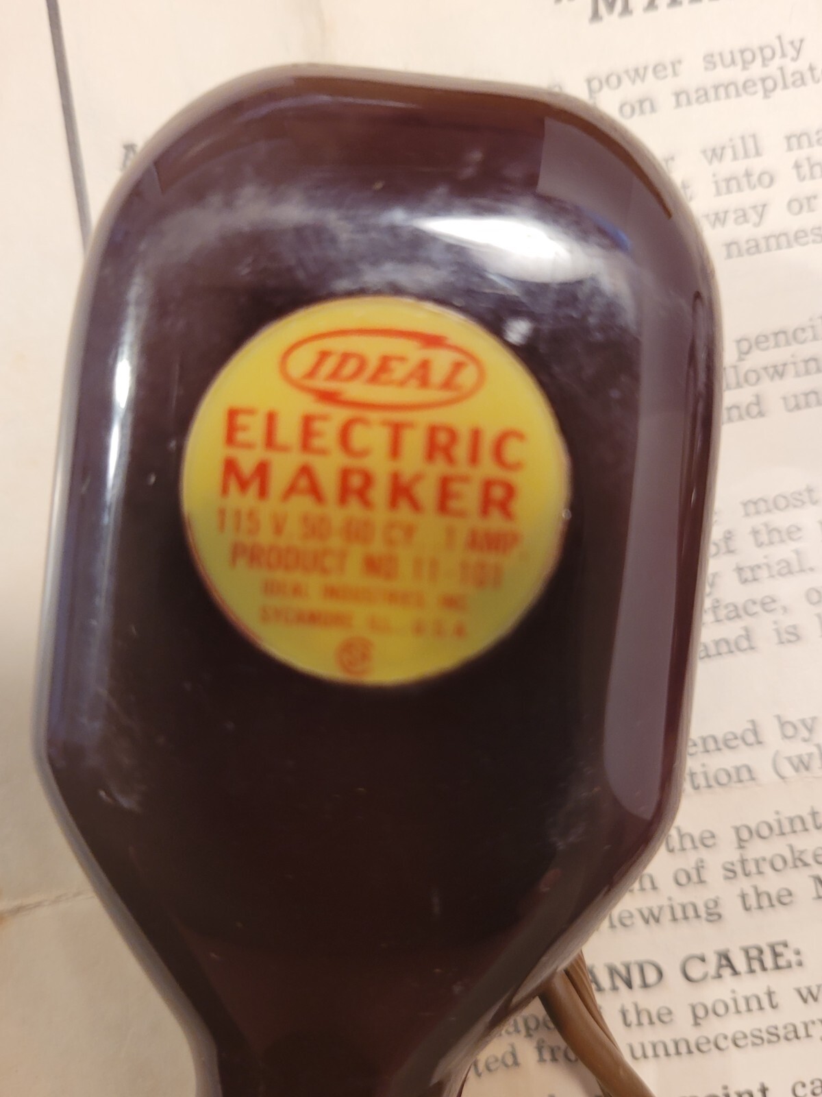 VINTAGE IDEAL Electric Diamond Point Marker Engraver USA 11-101
