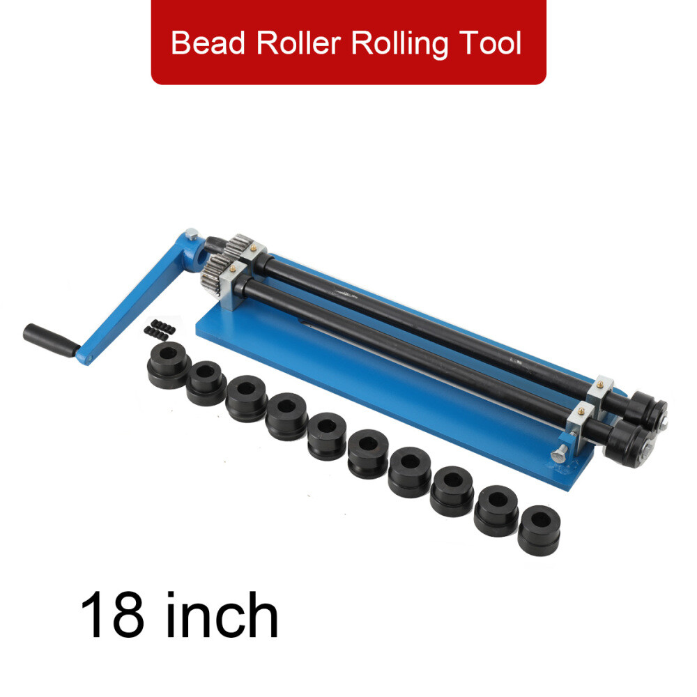 18″ Sheet Metal Bead Roller Machine w/6 Sets Dies Manual Heavy Duty Flaring Tool
