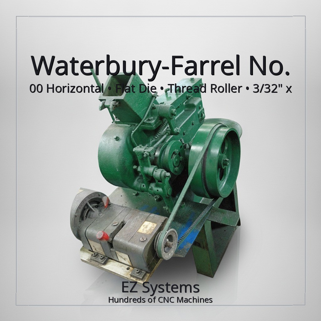 Waterbury-Farrel No. 00 Horizontal Flat Die Thread Roller, 3/32″ x 1″ Capacity