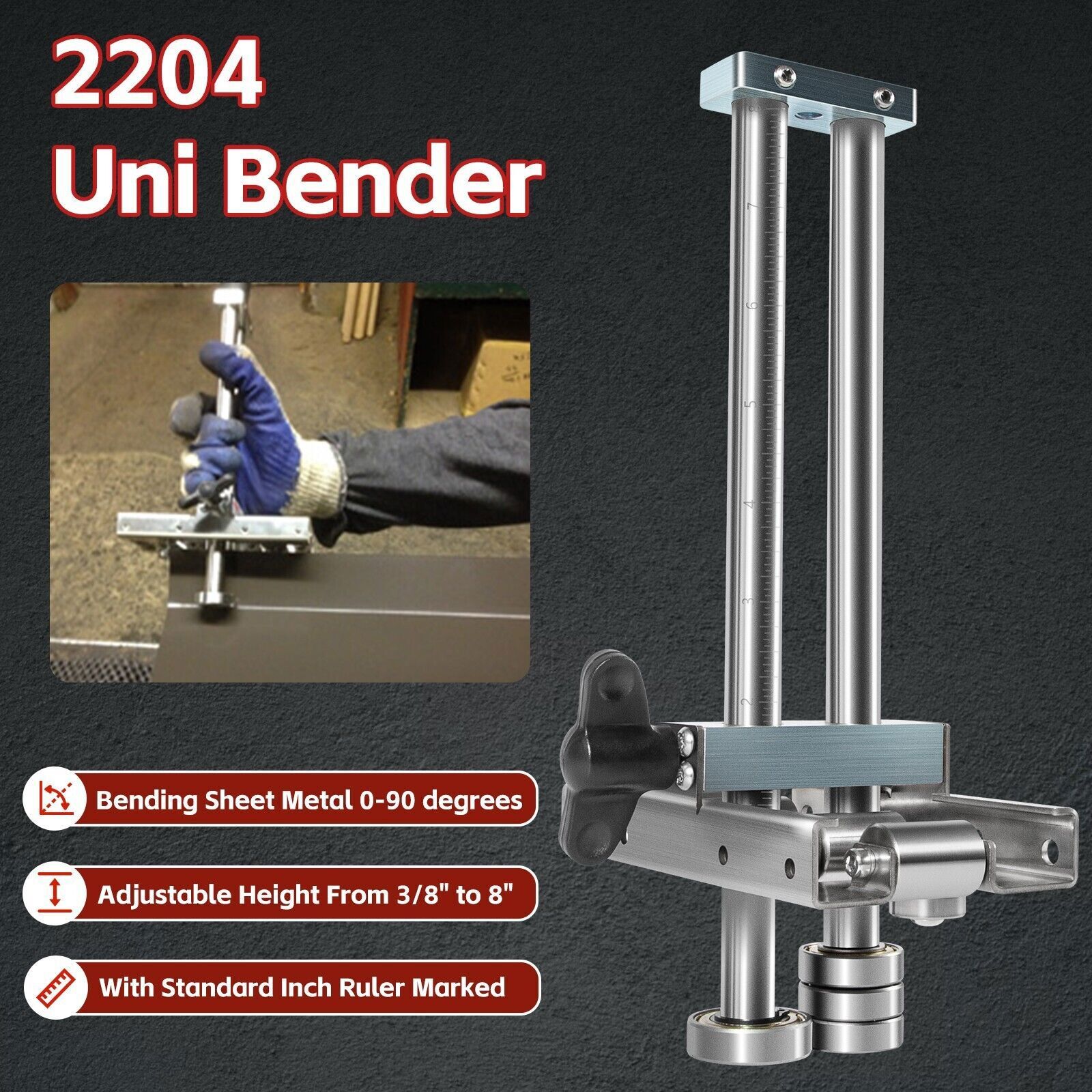 2204 Uni Bender, Professional Metal Bending Tool, Metal Roof Roller Bender