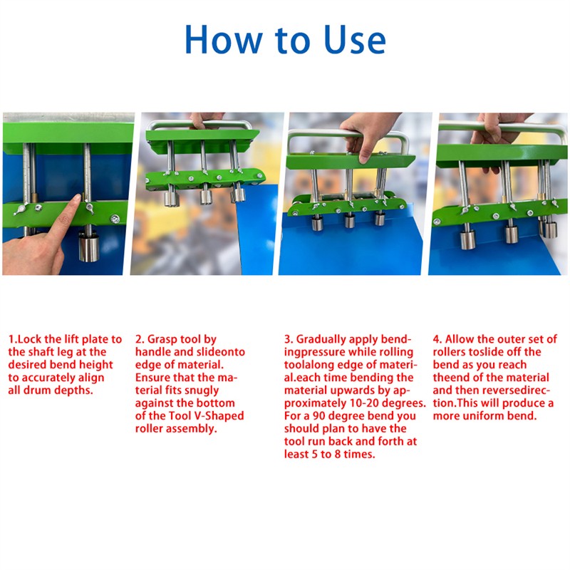 Hand Sheet Metal Edge Roller Bender Roofing Tool & Snip for Making Folding Edges