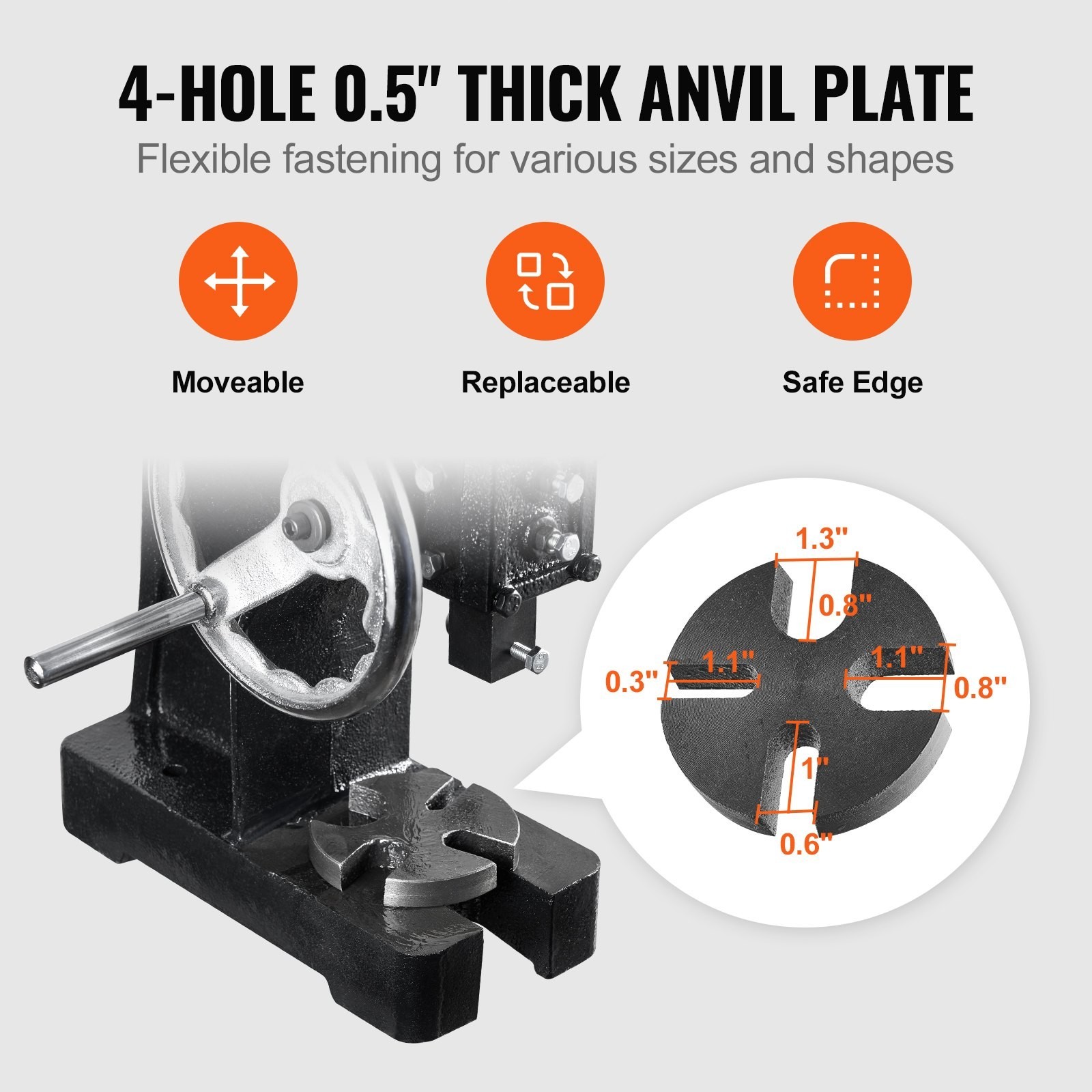 1 Ton Arbor Press Manual Cast Iron Desktop Press Metalworking Tool