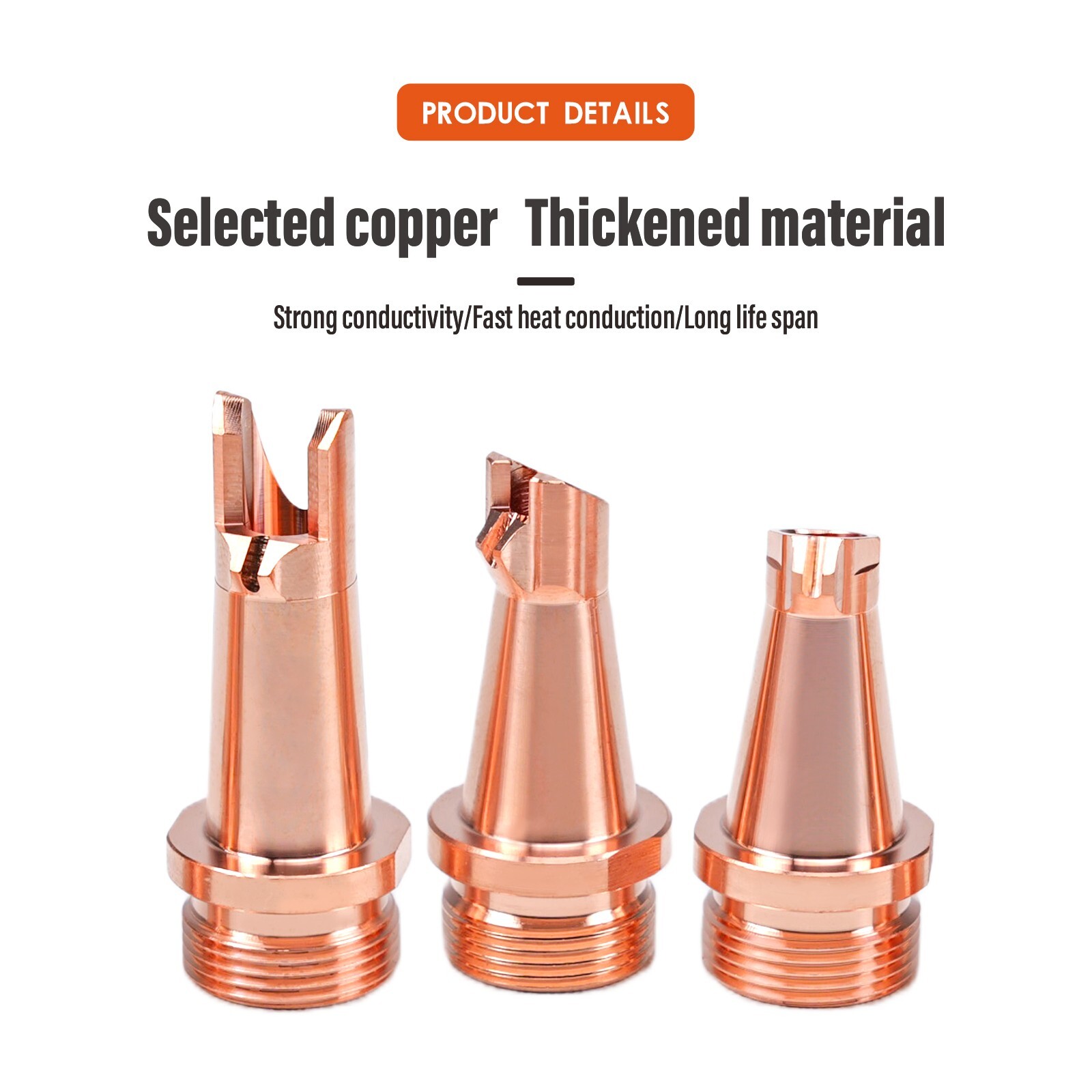 SFX 5Pcs AS-12 Laser Welder Copper Nozzle Thread M16 0.8/1.0/1.2mm Wire Guiding