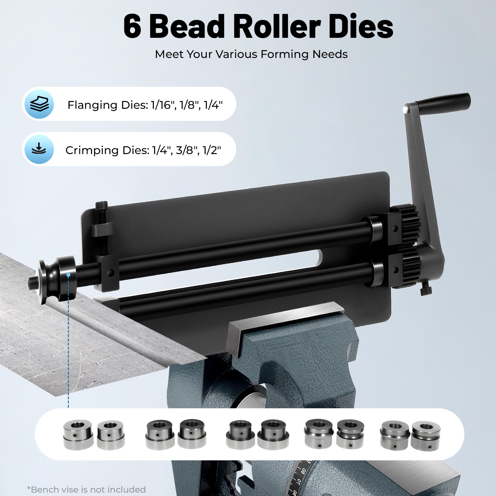Manual Bead Roller Heavy Duty Sheet Metal Bead Roller Tool Steel Bending Machine