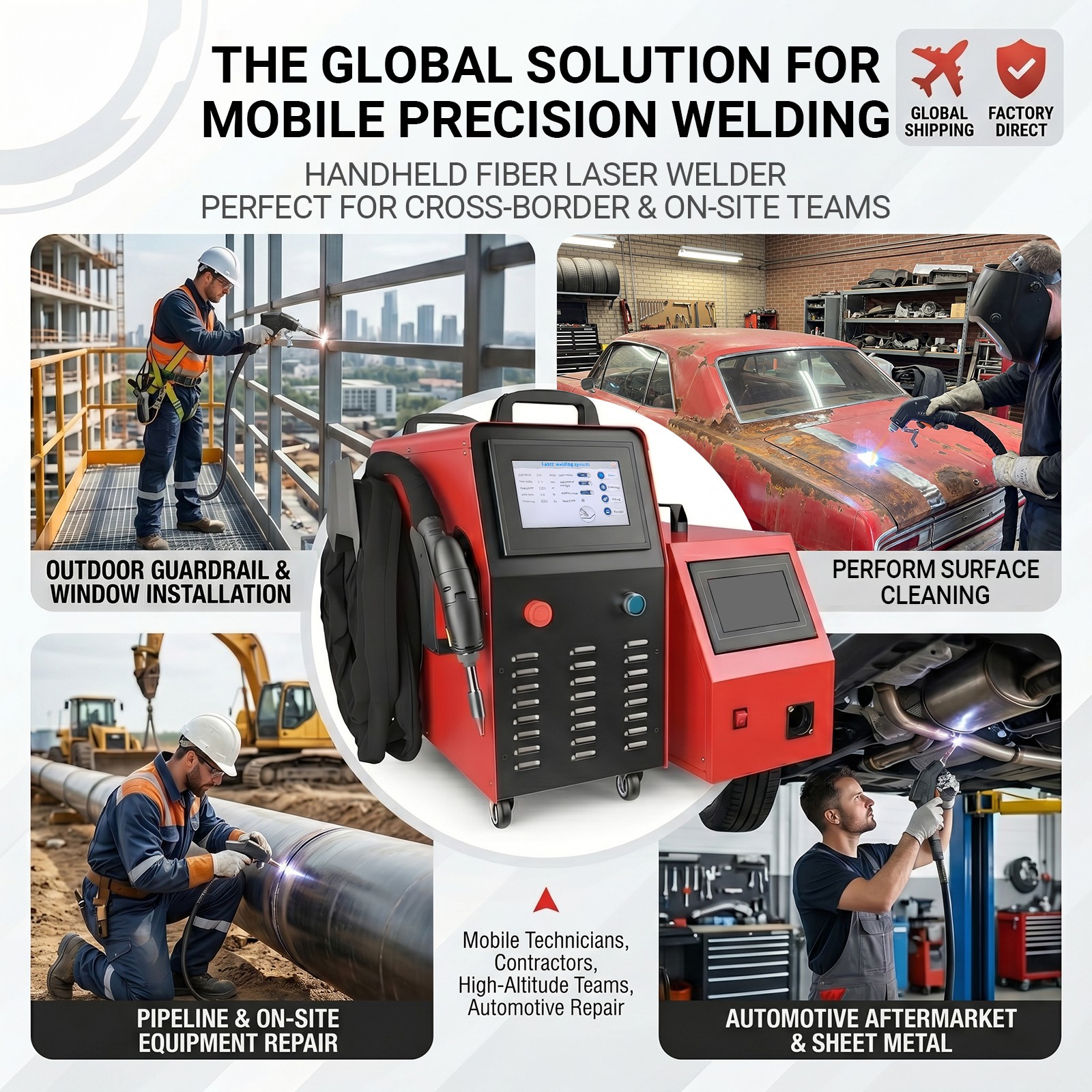 1200W Air Cooling Laser Welding Machine Laser Cleaning Cutting Machine 4-In-1 US