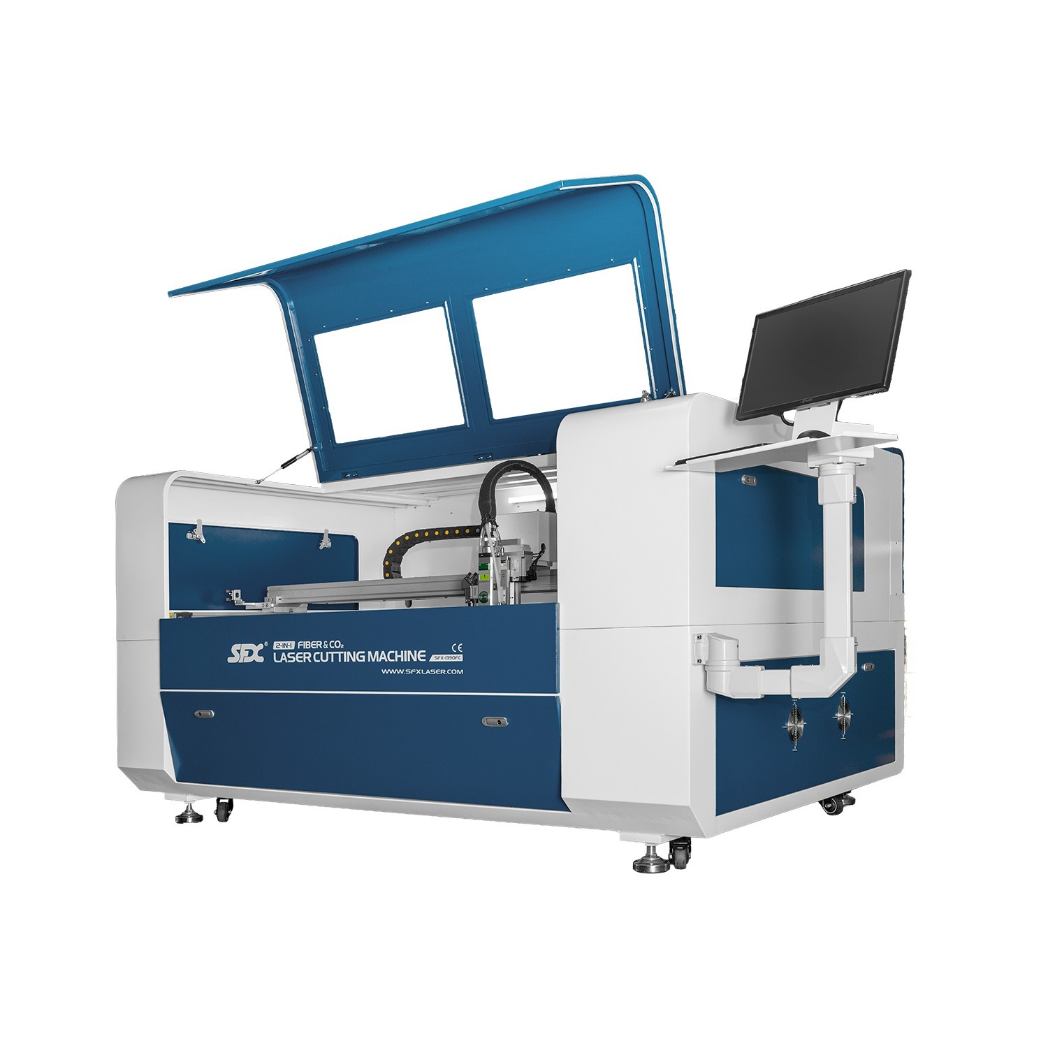 SFX 1500W Fiber and 150W CO2 Integrated Cutting Machine Laser Cutter 1300*900mm