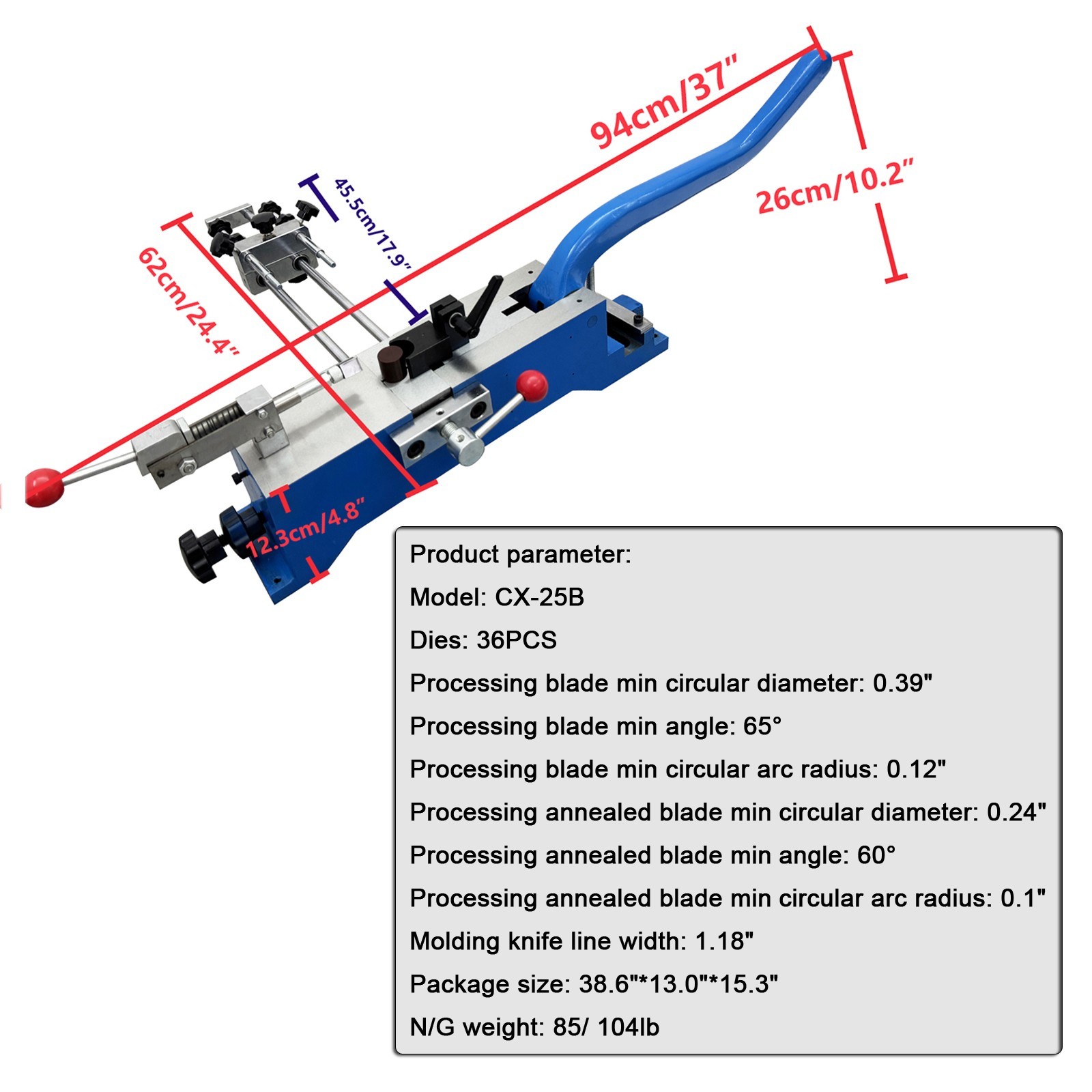 CX-25B Manual Blade Bending Machine 36 Dies Metal Blade Forming Machine
