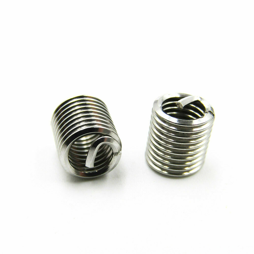 10pk Metric Fine M12x1.25 x 3D Length Insert Wire Thread Insert 304SS