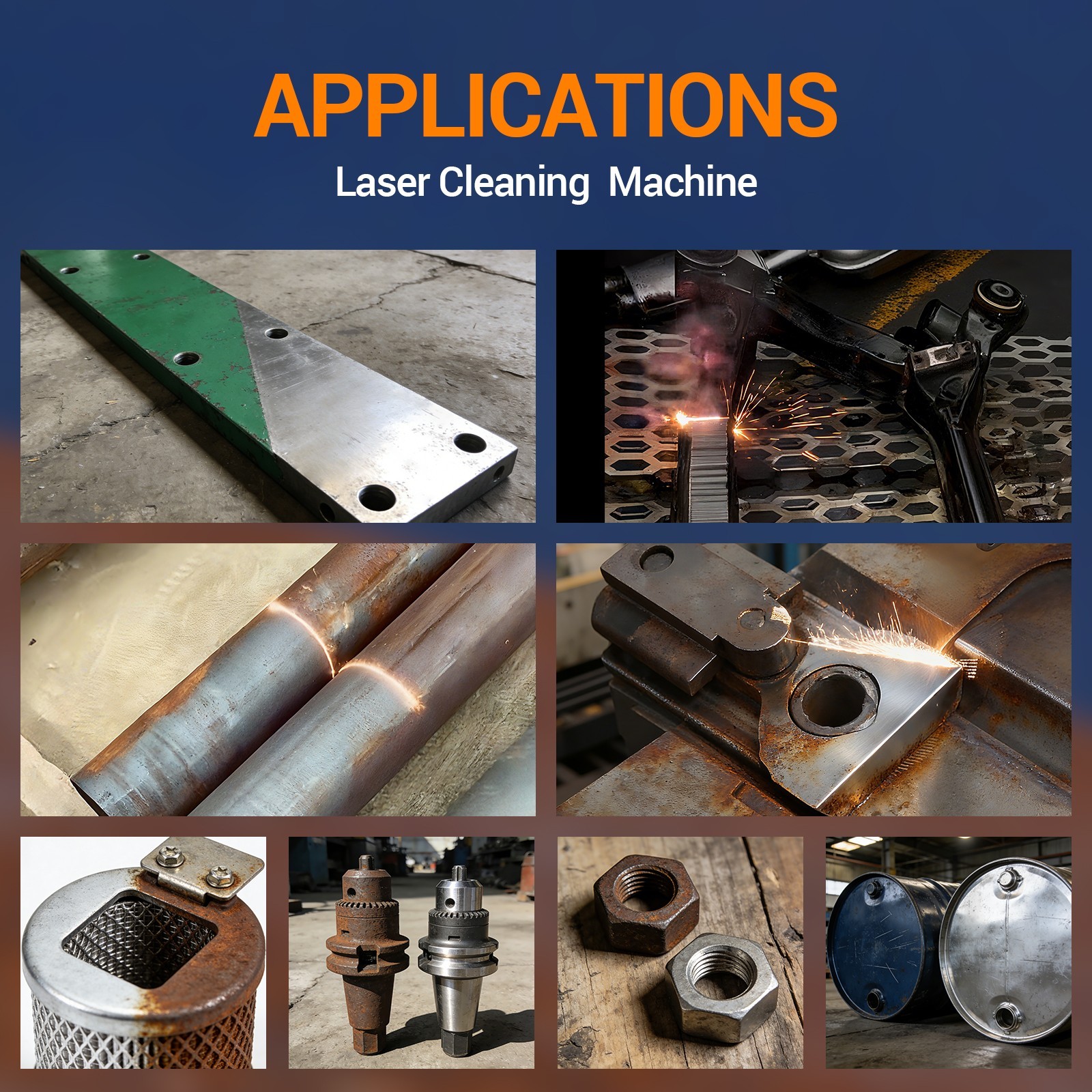 New 1500W Fiber Laser Cleaning Machine Rust Remover Oil Paint Removal Industry