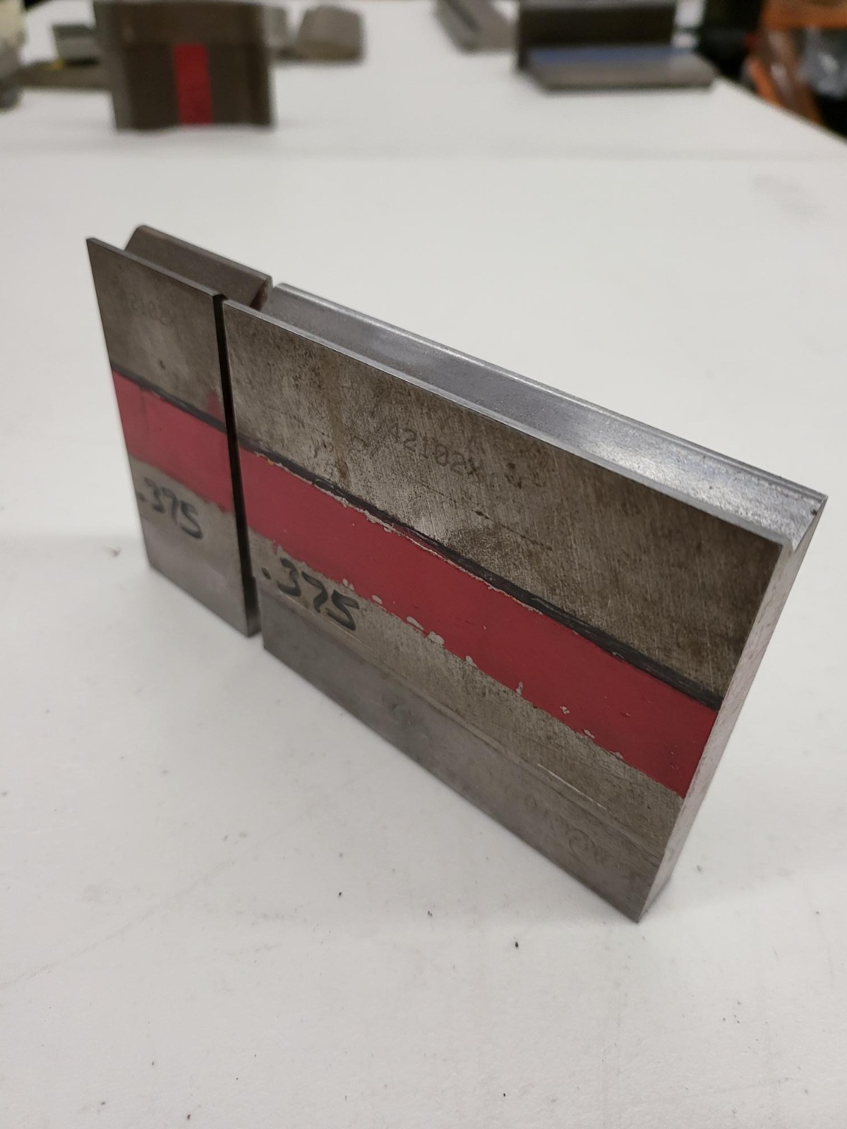 Wilson Tool Press Brake 1V Die at .375″ Opening 2 Pieces 5.5″ Long X 3.25″ Tall