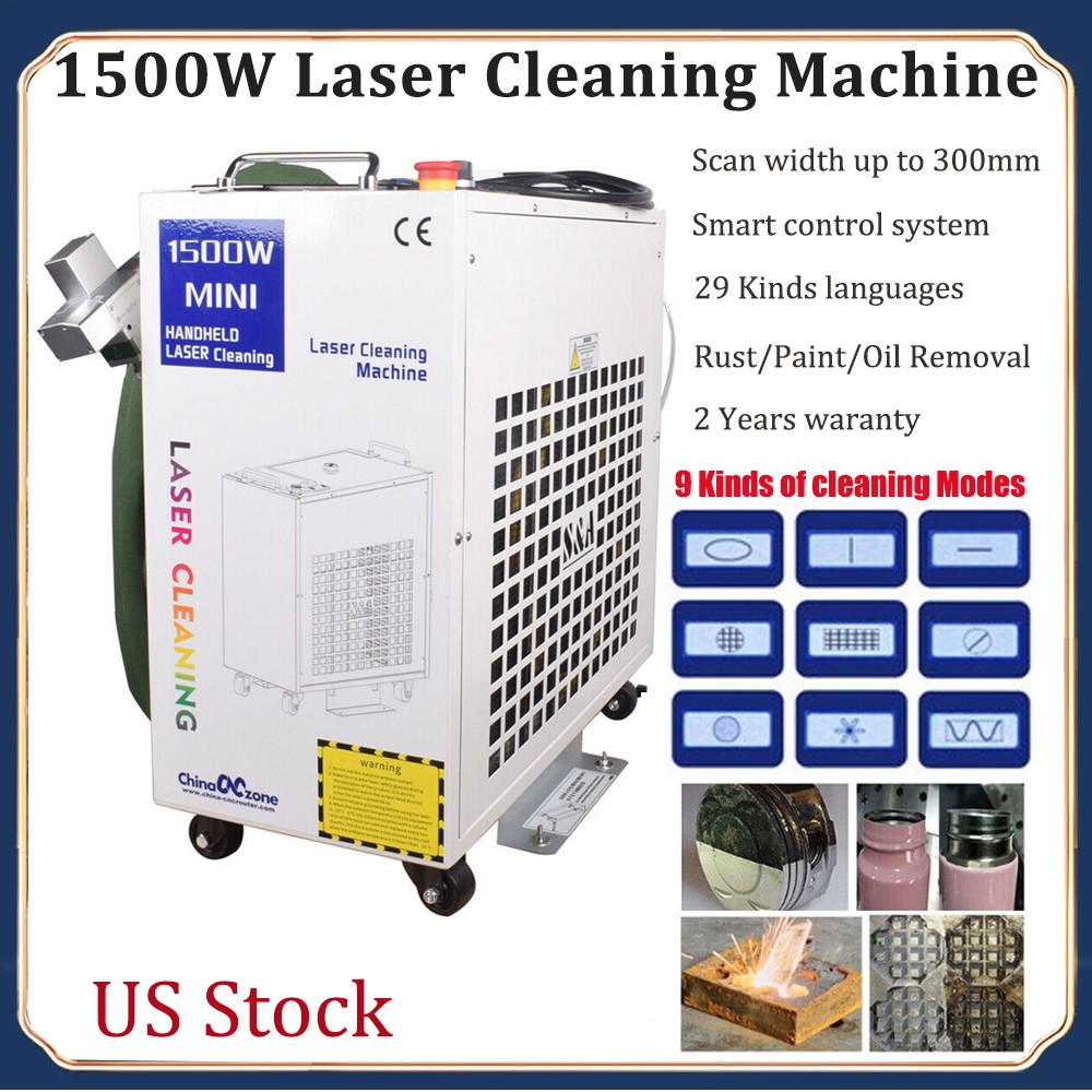 1500W Laser Cleaning Machine Laser Rust Removal Tool Remove Oil Paint US Ship