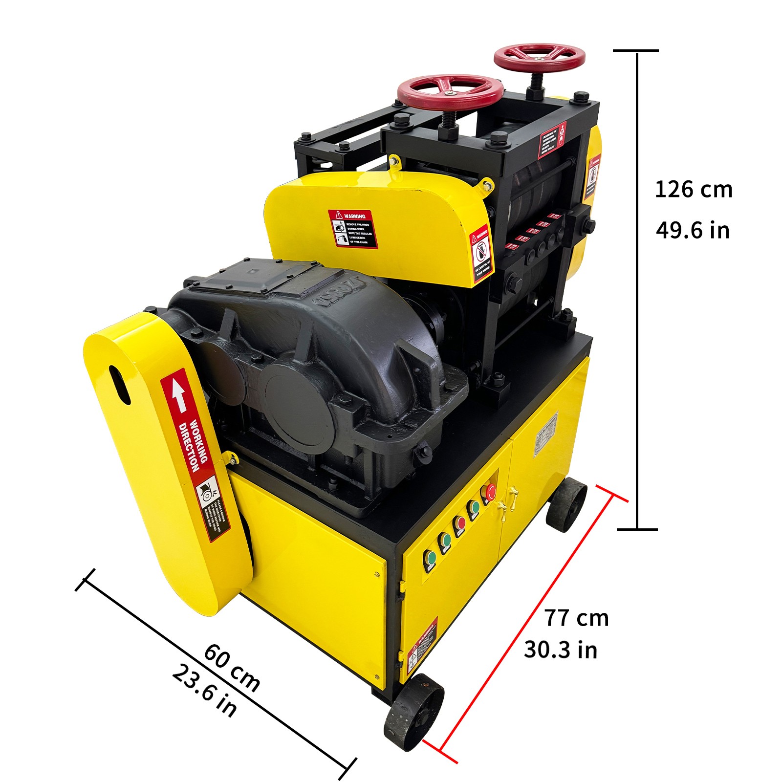 220V 3PH Heavy Duty Industrial Rebar Straightening and Cutting Machine 0.24-0.5″