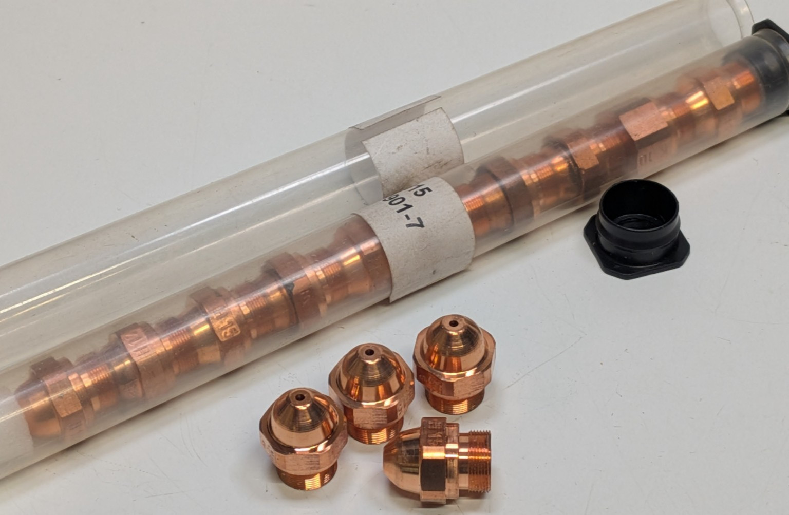 Lot of 14 NEW BYSTRONIC LASER COPPER NOZZLE H15 3-01901-7 – 1.5mm
