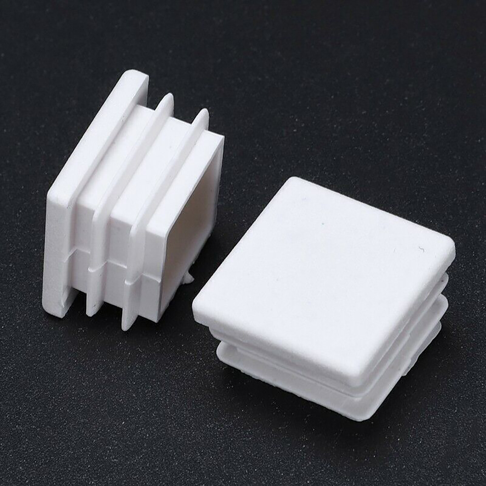 White – Square Plastic End Caps Blanking Plugs Tube Pipe Box Section Inserts
