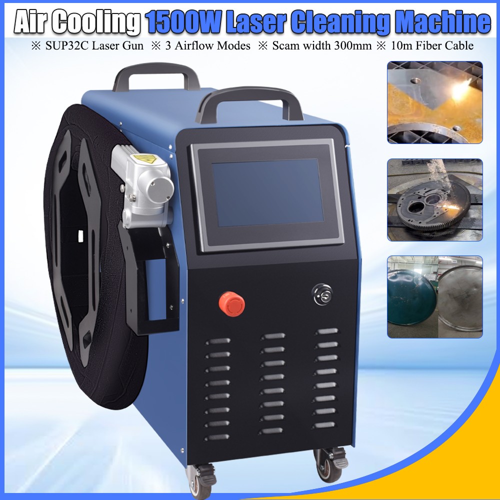 Portable Air Cooling 1500W Fiber Laser Cleaning Machine Rust Paint Oil Remove