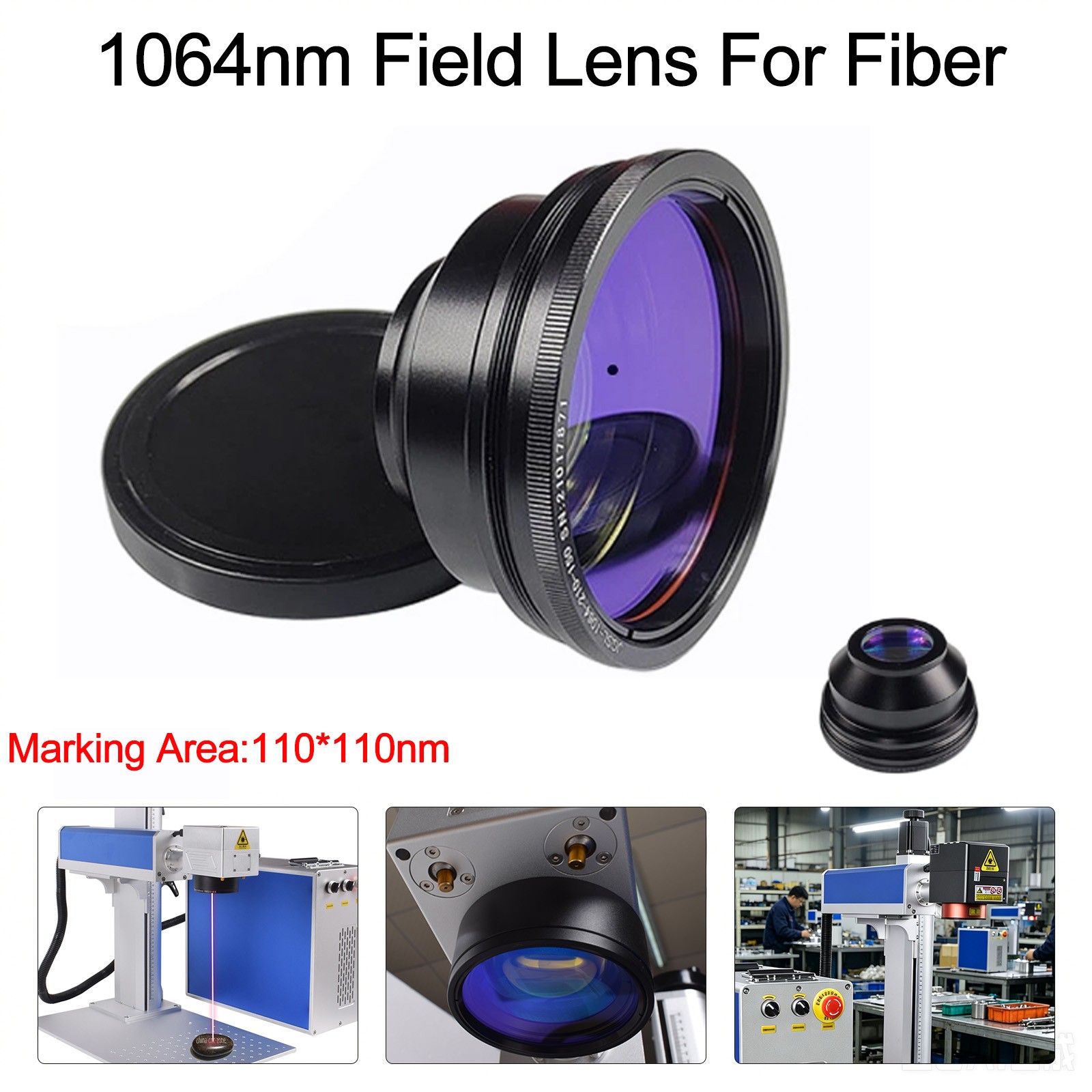 110x110mm M85 Thread Field F-theta Scan For 1064nm Fiber Laser Engraver Marker