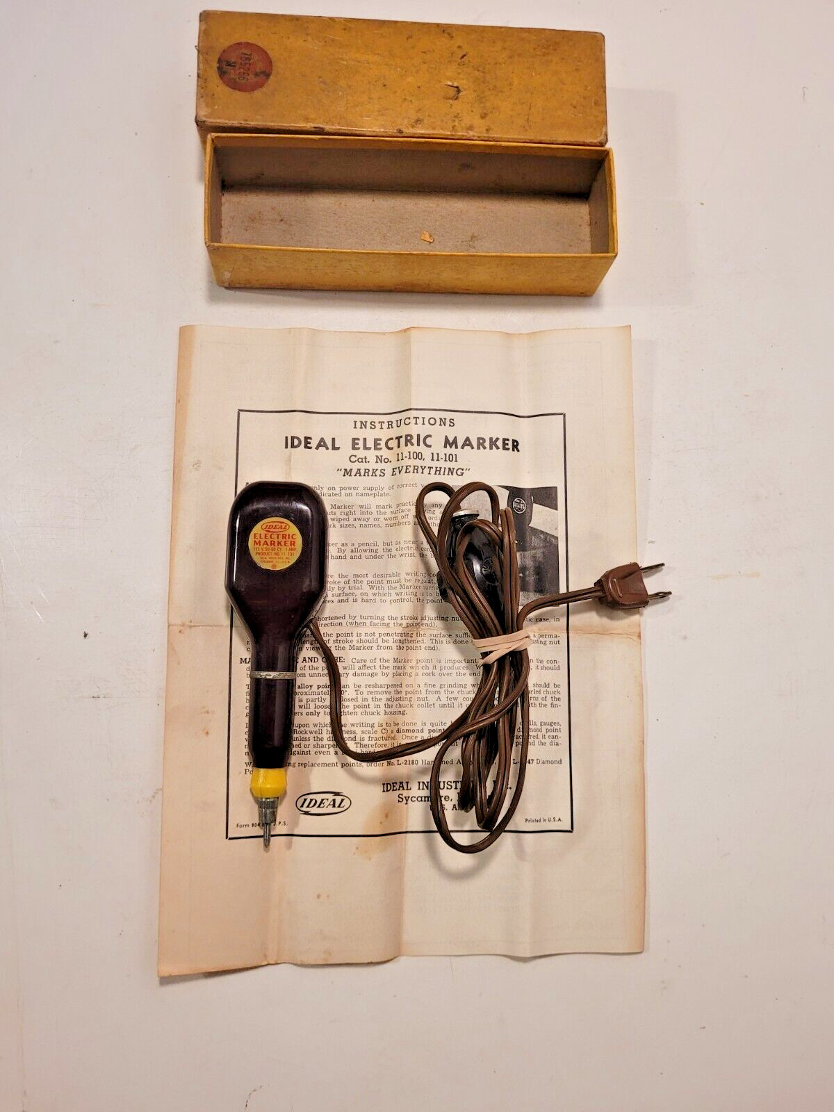 VINTAGE IDEAL Electric Diamond Point Marker Engraver USA 11-101