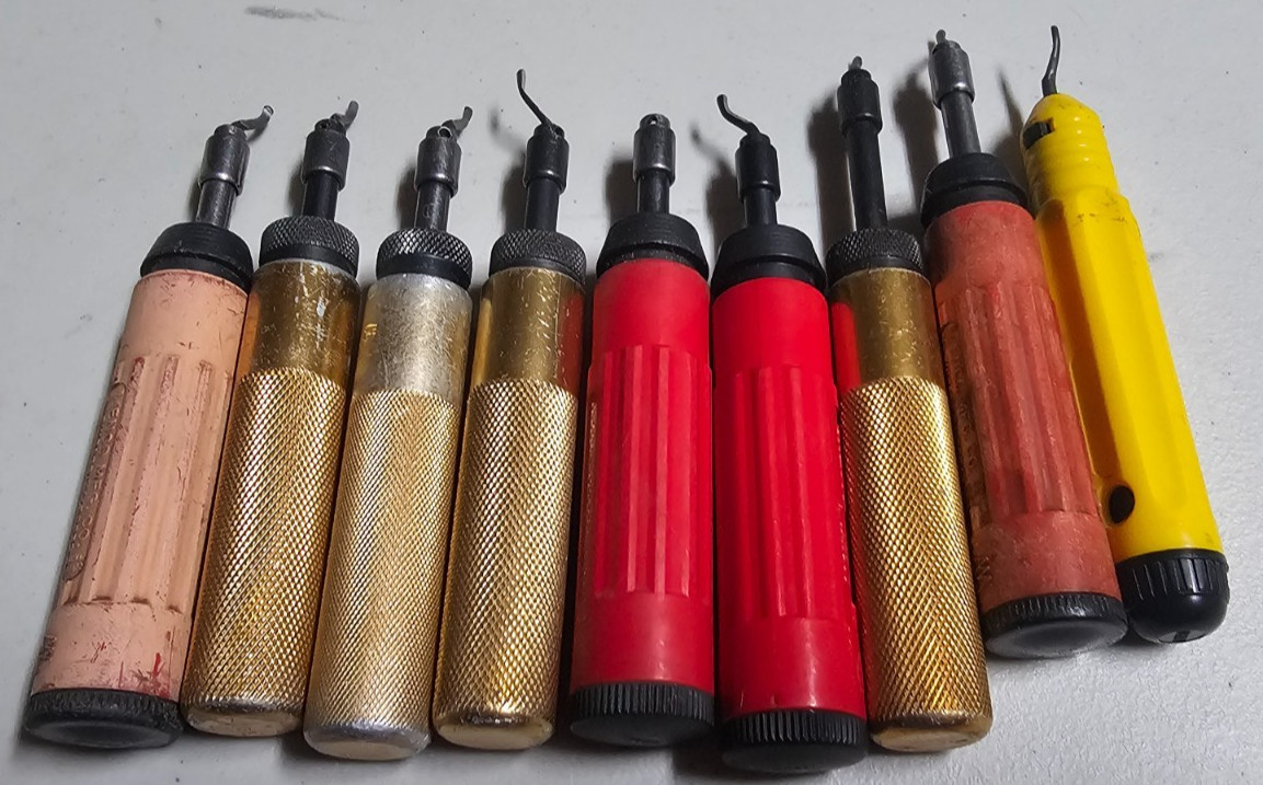 LOt of Rout A Burr 4 Aluminum Handle 5 Plastic handle , Enco , Royal and SHAVIV