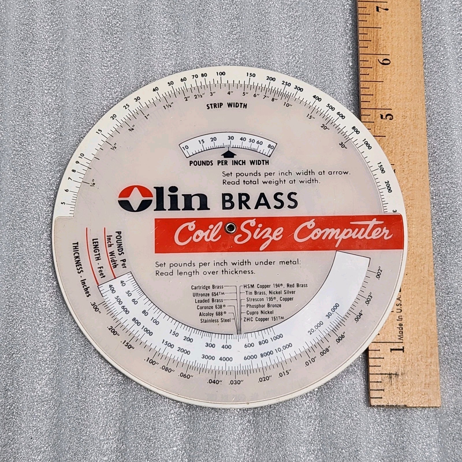 1981 Vintage Olin Corp. Brass Group, Somers Thin Strip, Coil Size Computer
