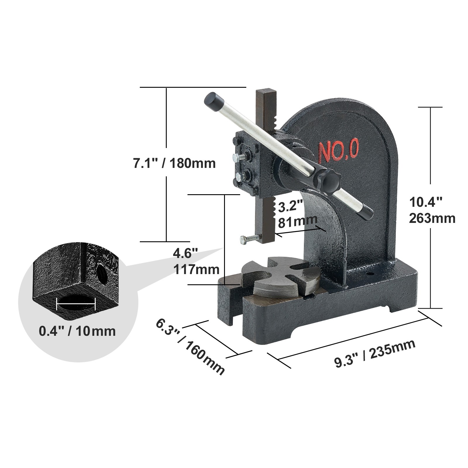 Uimoso Arbor Press 0.5 Ton Manual Desktop Press Lever Mountable Bearing