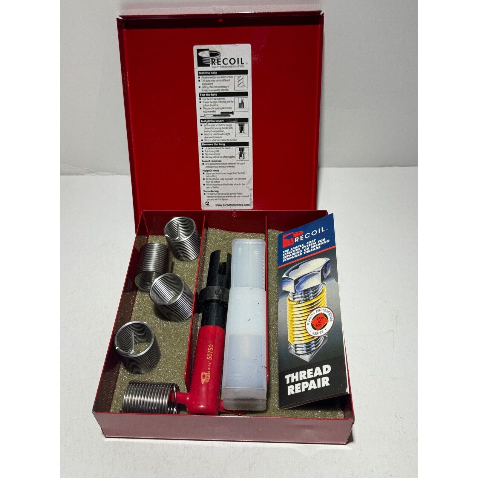 Recoil 34160 Standard Thread Repair Kit, #1-12 UNF, Inserts 1.5D (5 Pc)