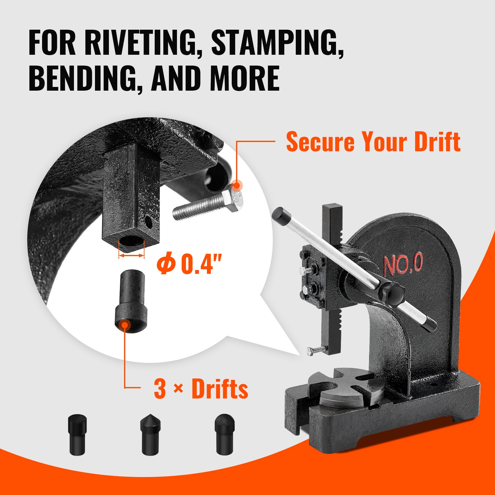 Uimoso Arbor Press 0.5 Ton Manual Desktop Press Lever Mountable Bearing