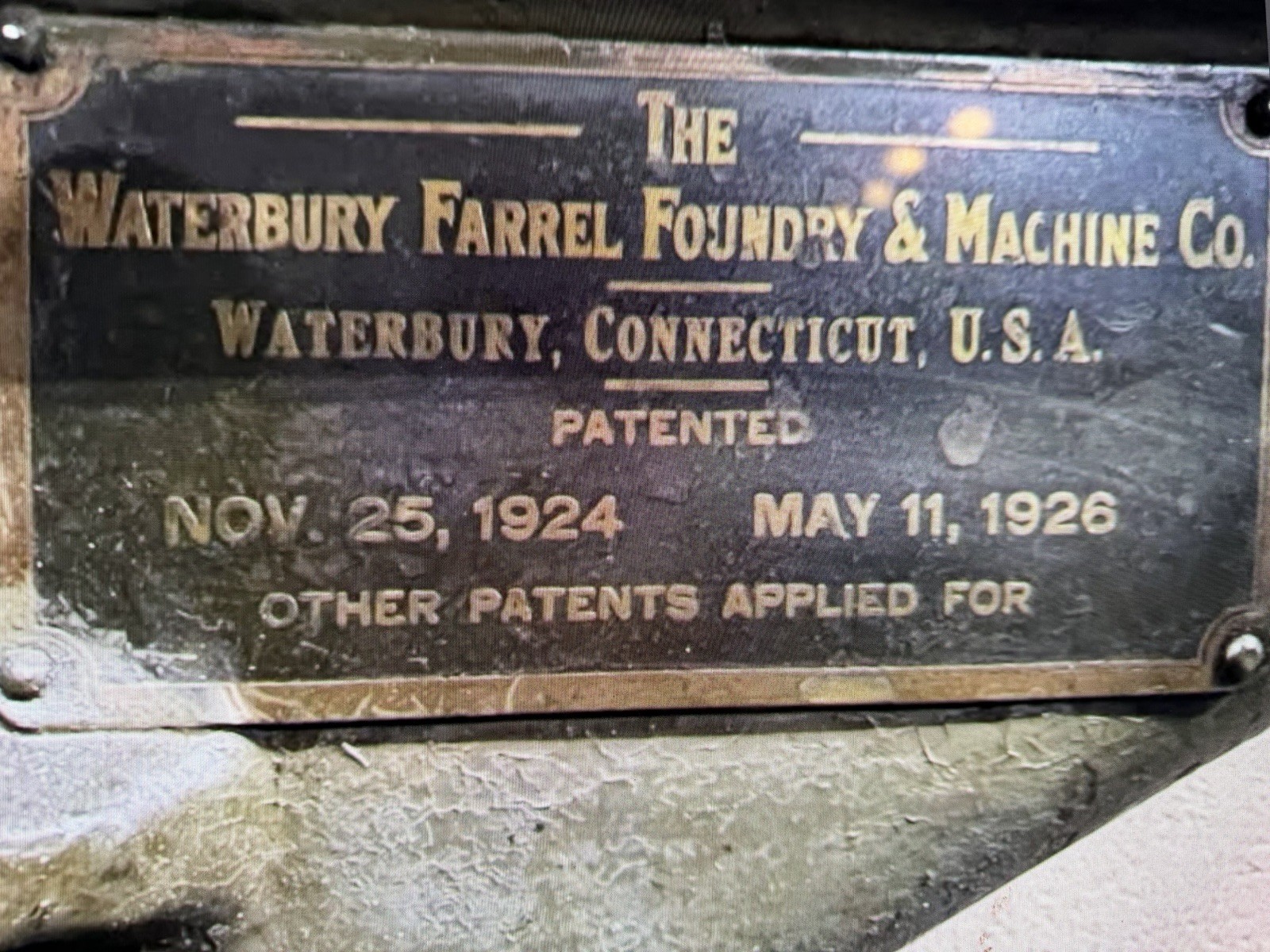 1924 Waterbury Farrel Foundry And Machine Co. (Thread Roller)