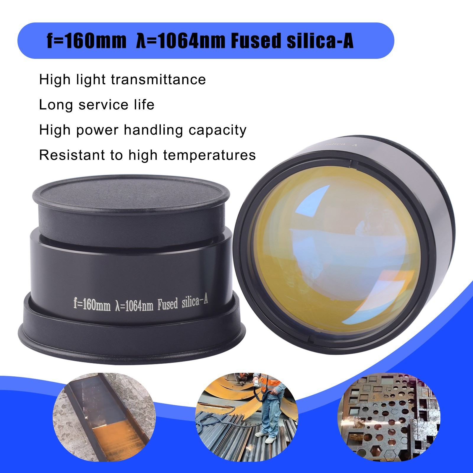 Quartz F160mm Field Lens M39 Scanner Head for Pulsed Laser Cleaning Machine