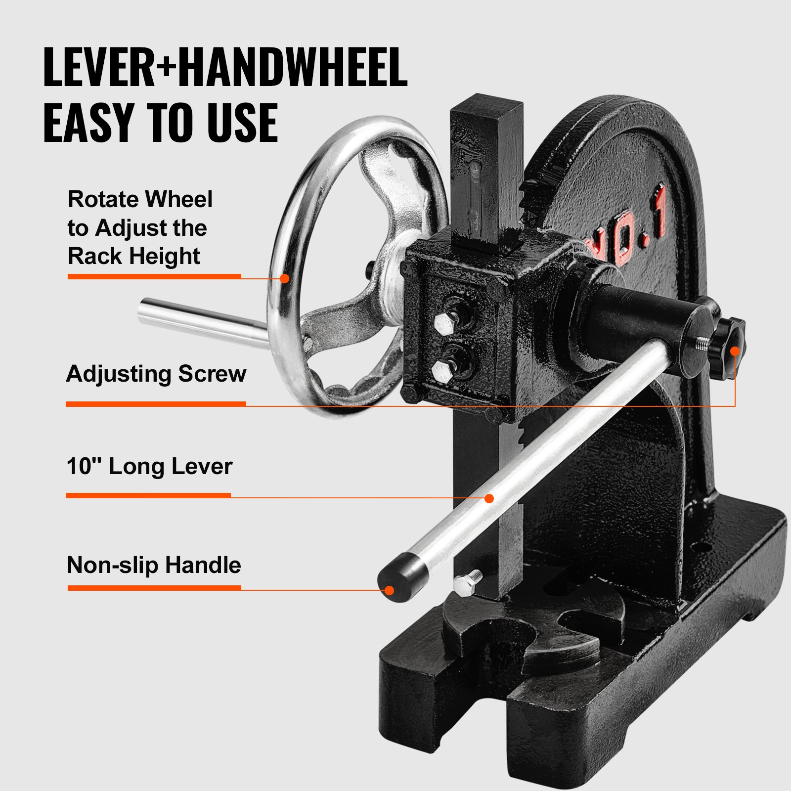 1 Ton Manual Arbor Press Handwheel 5.9″ Height Cast Iron Desktop