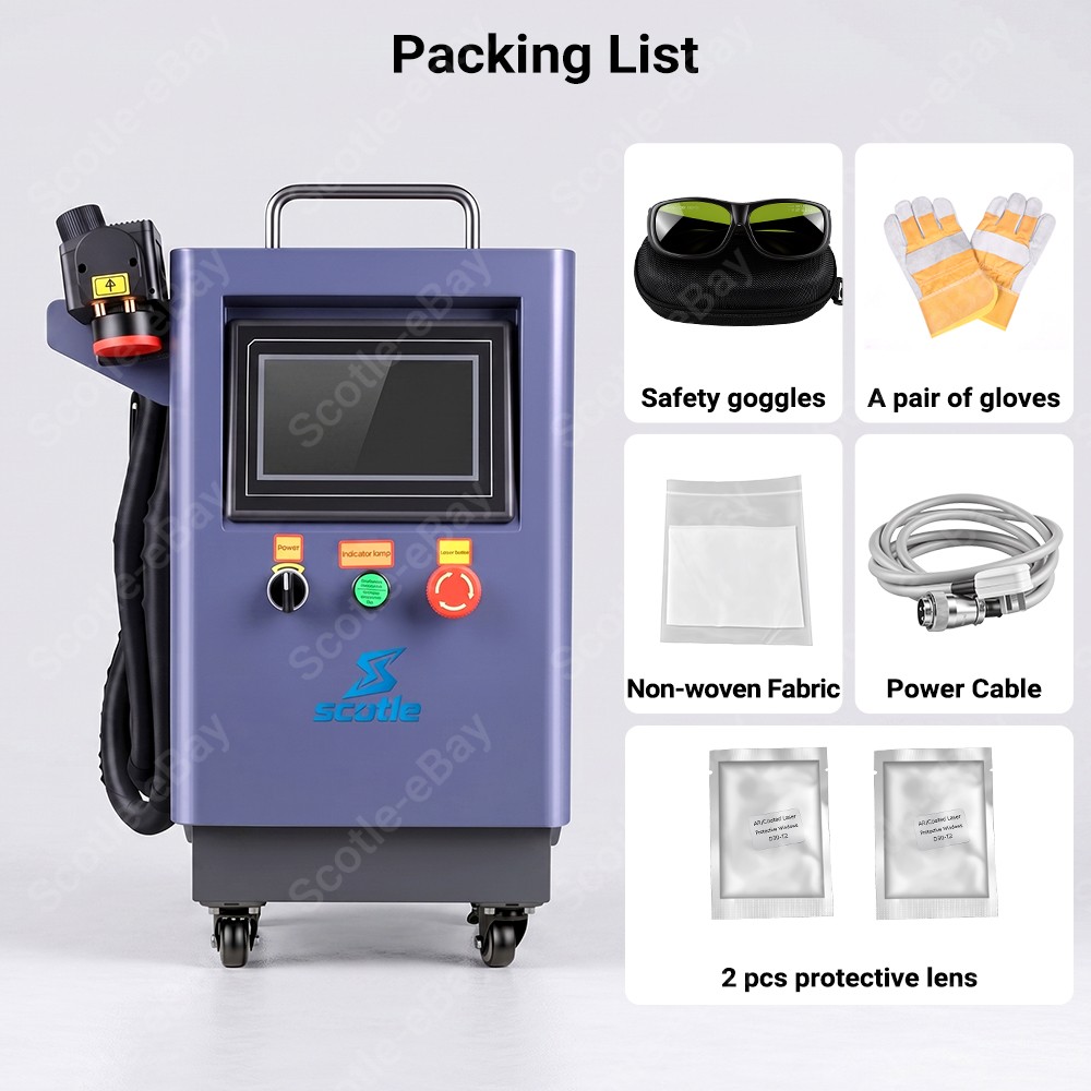 500W JPT Pulsed Laser Cleaning Machine Metal Wood Rust Stone Oil Paint Removal