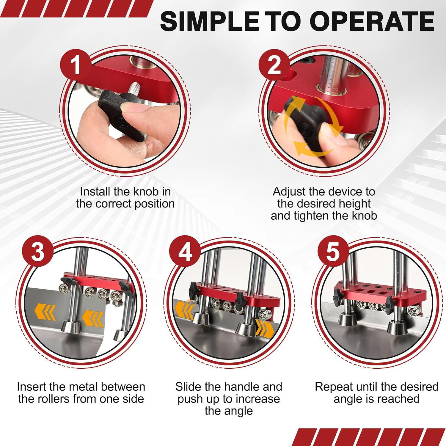 Sheet Metal Bender 2-Station Metal Roller – Metal Roofing Tool with 0‑100° Bendi