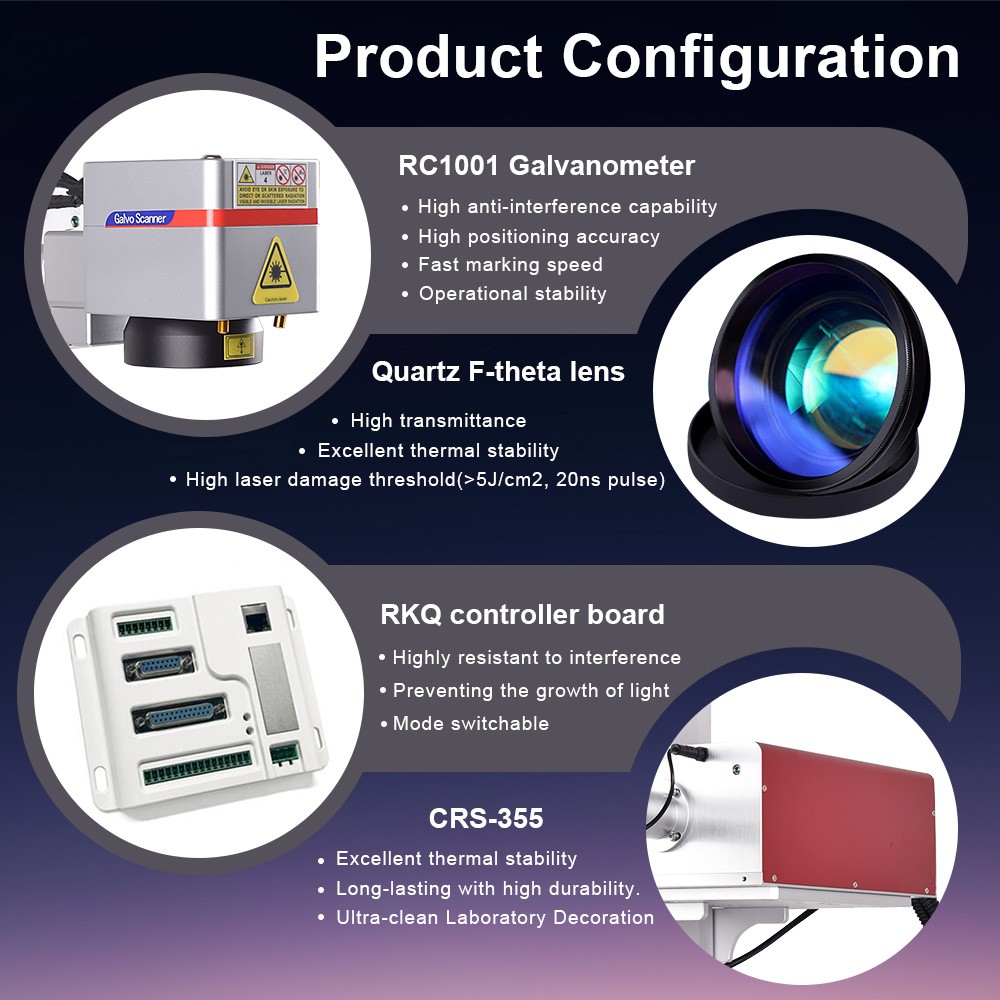 AU 5W UV Air Cooling Crystal 3D Inside Engraver Laser Marking Machine MotorizedZ