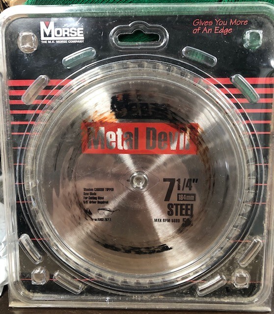 Used Morse Metal Devil 7-1/4″ 50 Tooth Steel Cutting Blade CSM72550SC 5/8 Arbor