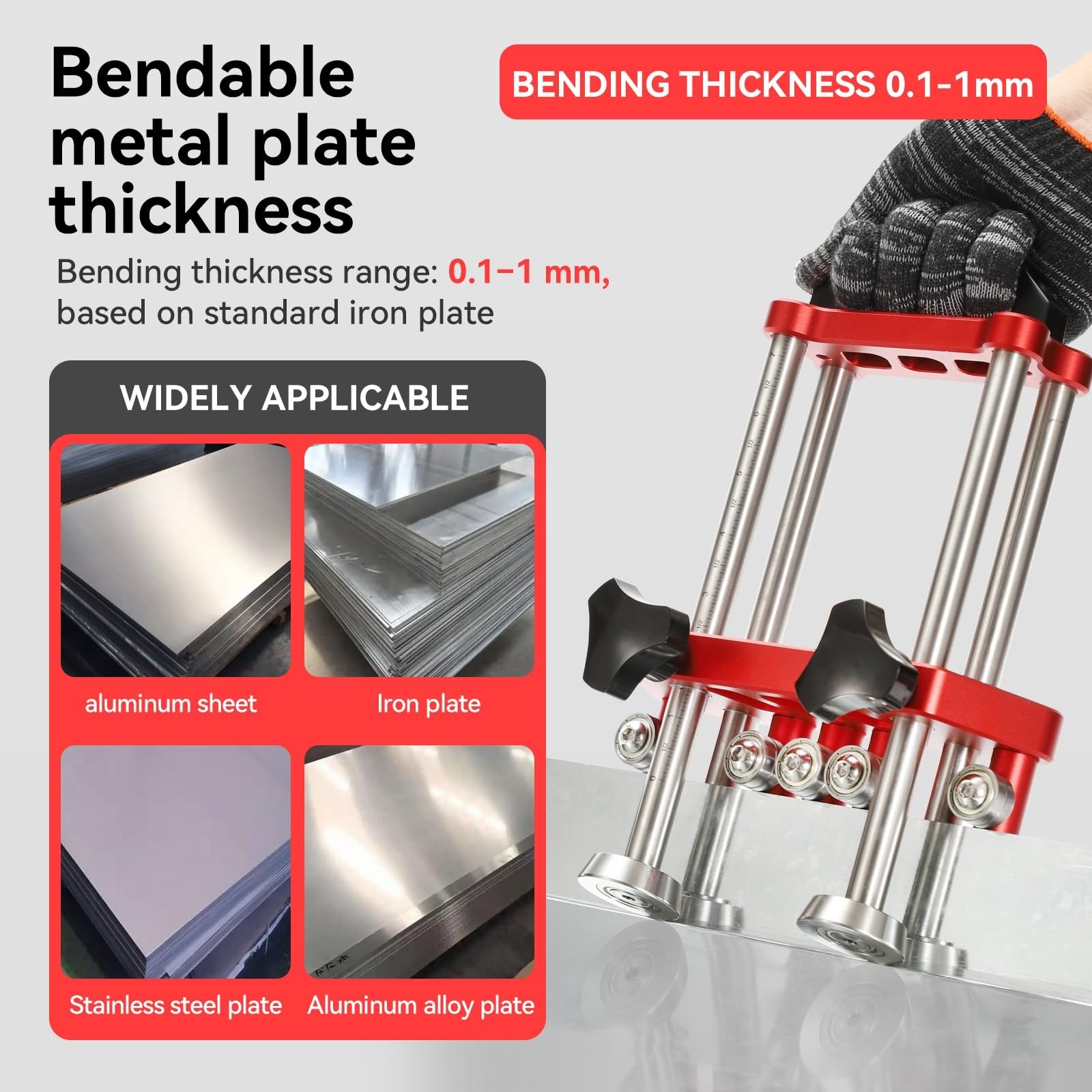 2 Station Sheet Metal Roller Bender Tool – 0-100° Bending Range, Portable Fabric