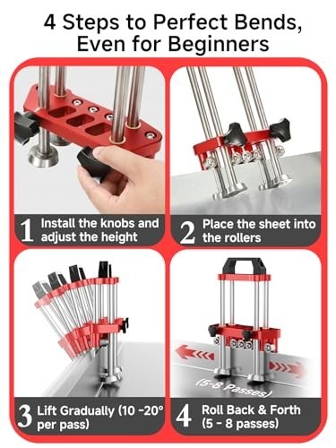 Sheet Metal Edge Bender Dual-Station Roller Tool for Roofing and Trim