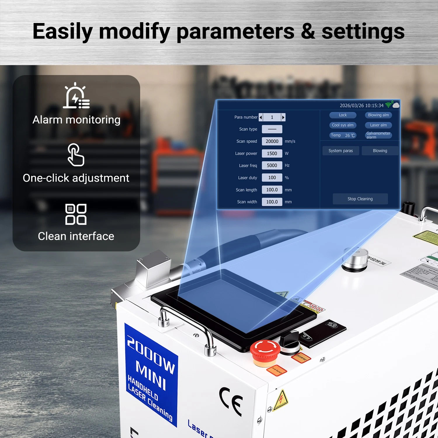 2000W AU For Metal Oil Rust Paint Remover Cleaners Fiber Laser Cleaning Machine