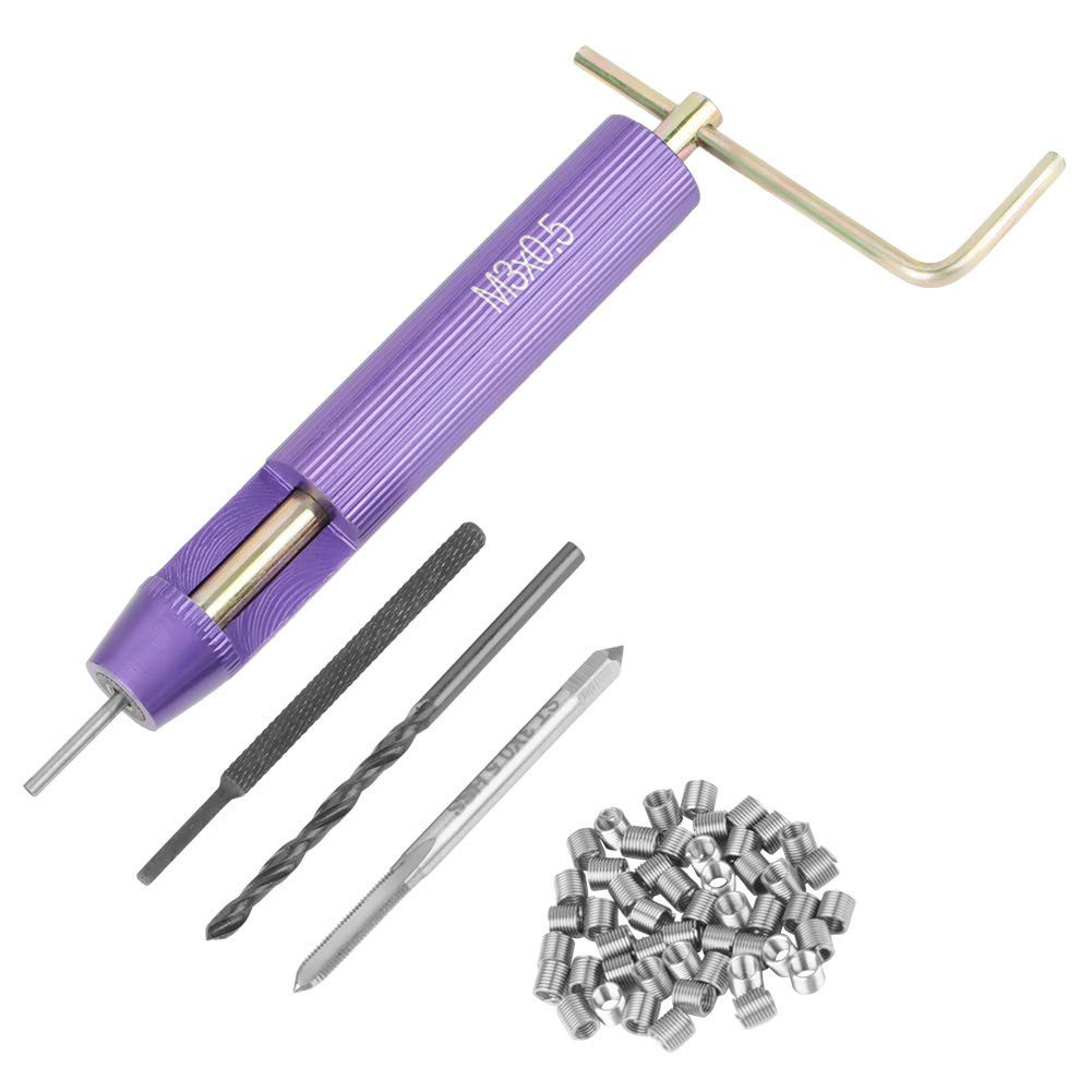 50Pcs Thread Repair Installation Kit Stainless Steel Helicoil Type Set (M3 X 2D)