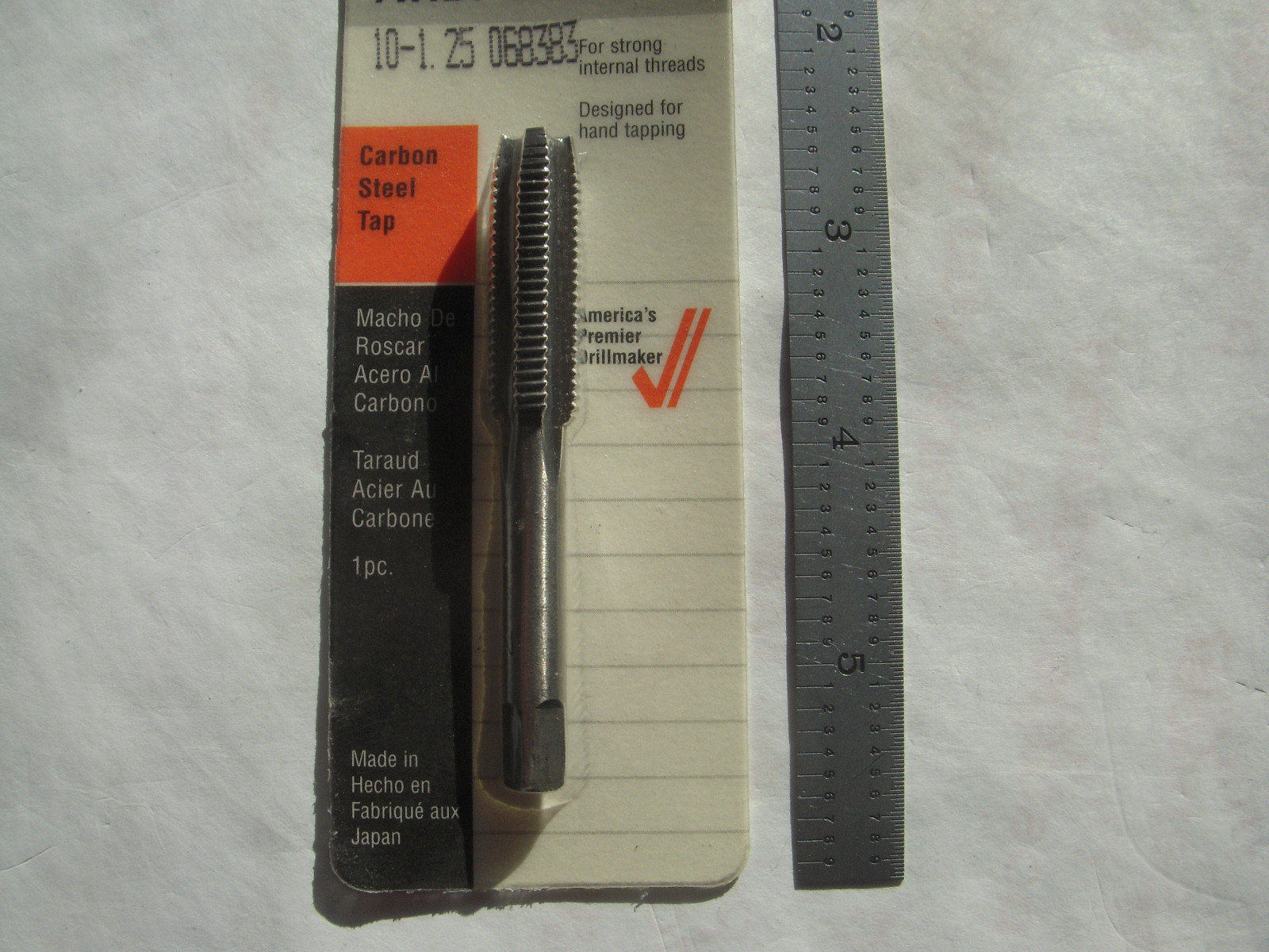 NEW TRIUMPH TWIST DRILL USA M10 X 1.25 4 FLUTE CARBON STEEL HAND TAP #068383