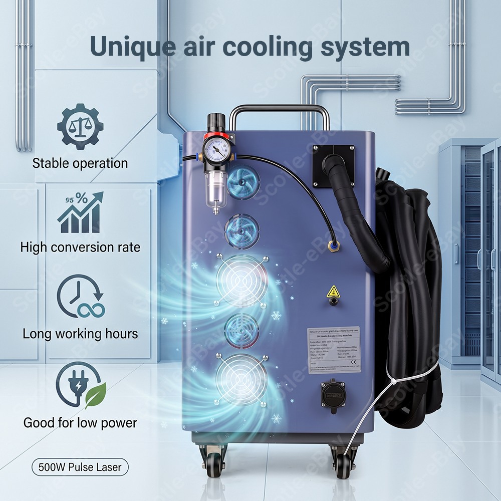 JPT 500W Pulse Laser Cleaning Machine Air Cooling Wood Paint Car Rust removal