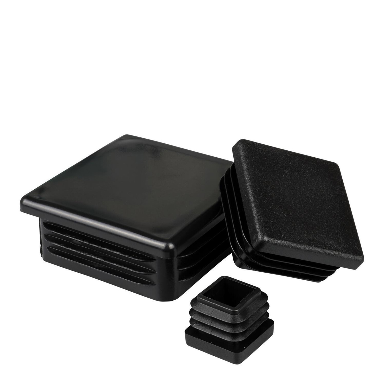 Square Plastic End Caps For Tubing Bungs Inserts Blanking Plugs Black/White