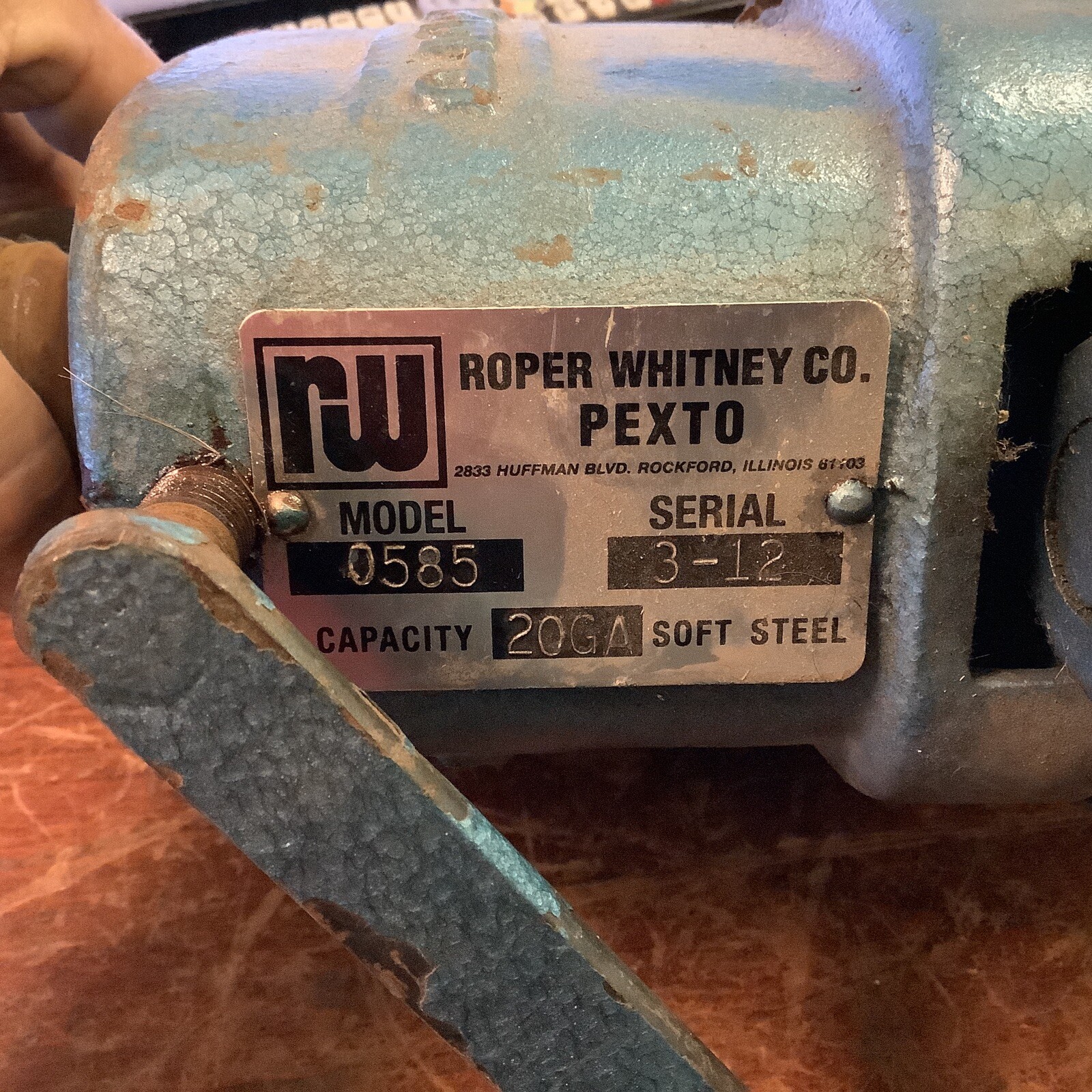 Roper Whitney Forming Roll 0585 Pexto 20GA Capacity Soft Steel (used)No Handle