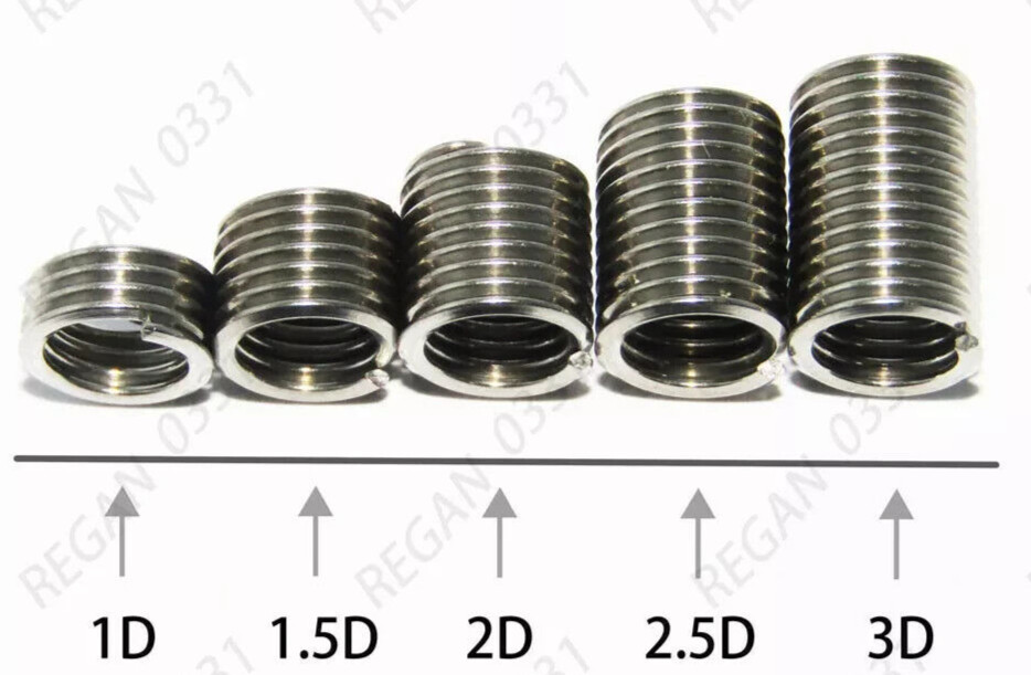 100pcs M6x1.0x1D Stainless Steel Helicoil Thread Inserts