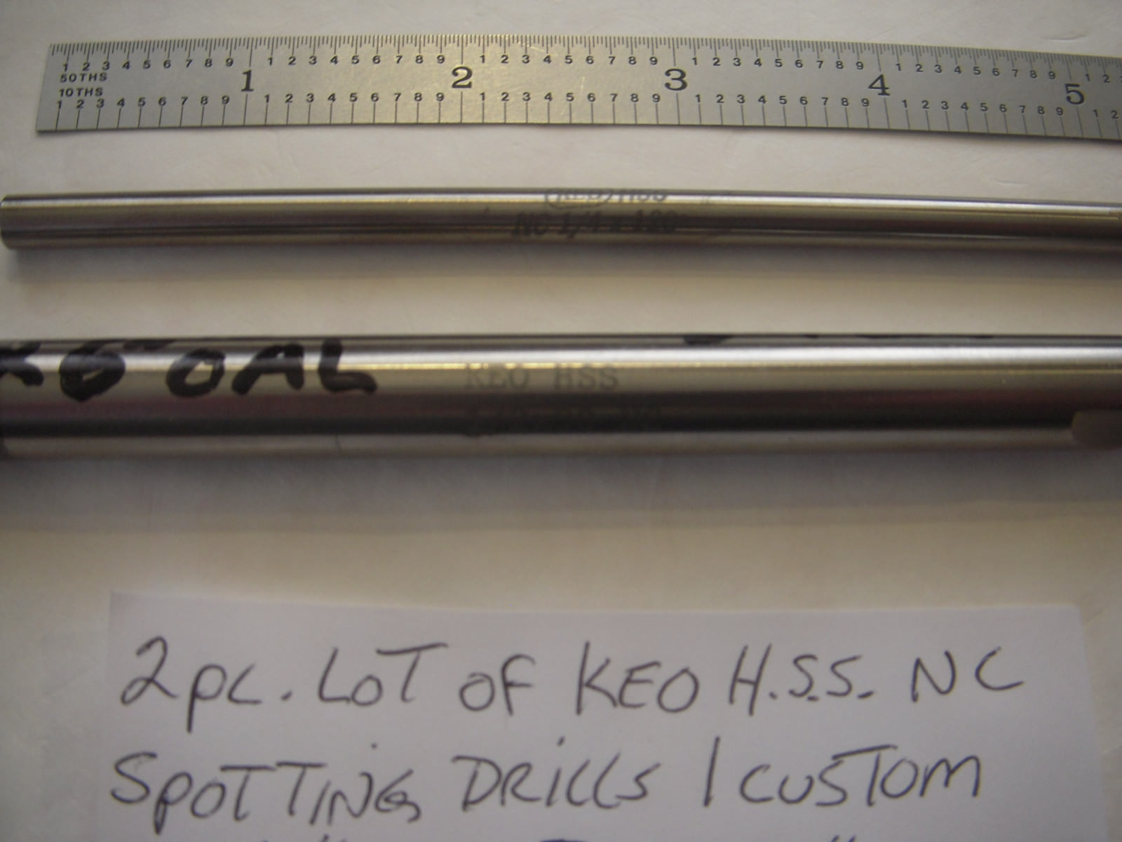 2PC LOT KEO NC SPOTTING DRILLS 1PC 7/16″ X 6″ X 90DEG. & 1PC 1/4″ X 6″ X 120DEG