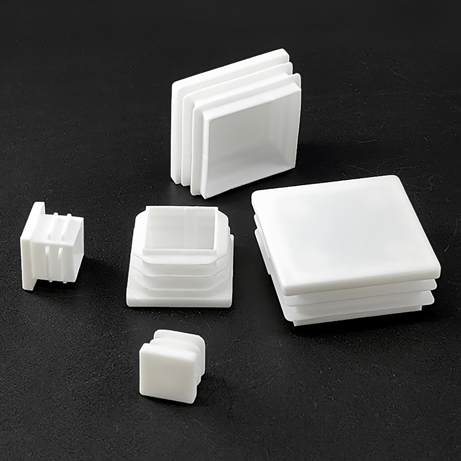 Square Plastic End Caps For Tubing Bungs Inserts Blanking Plugs Black/White