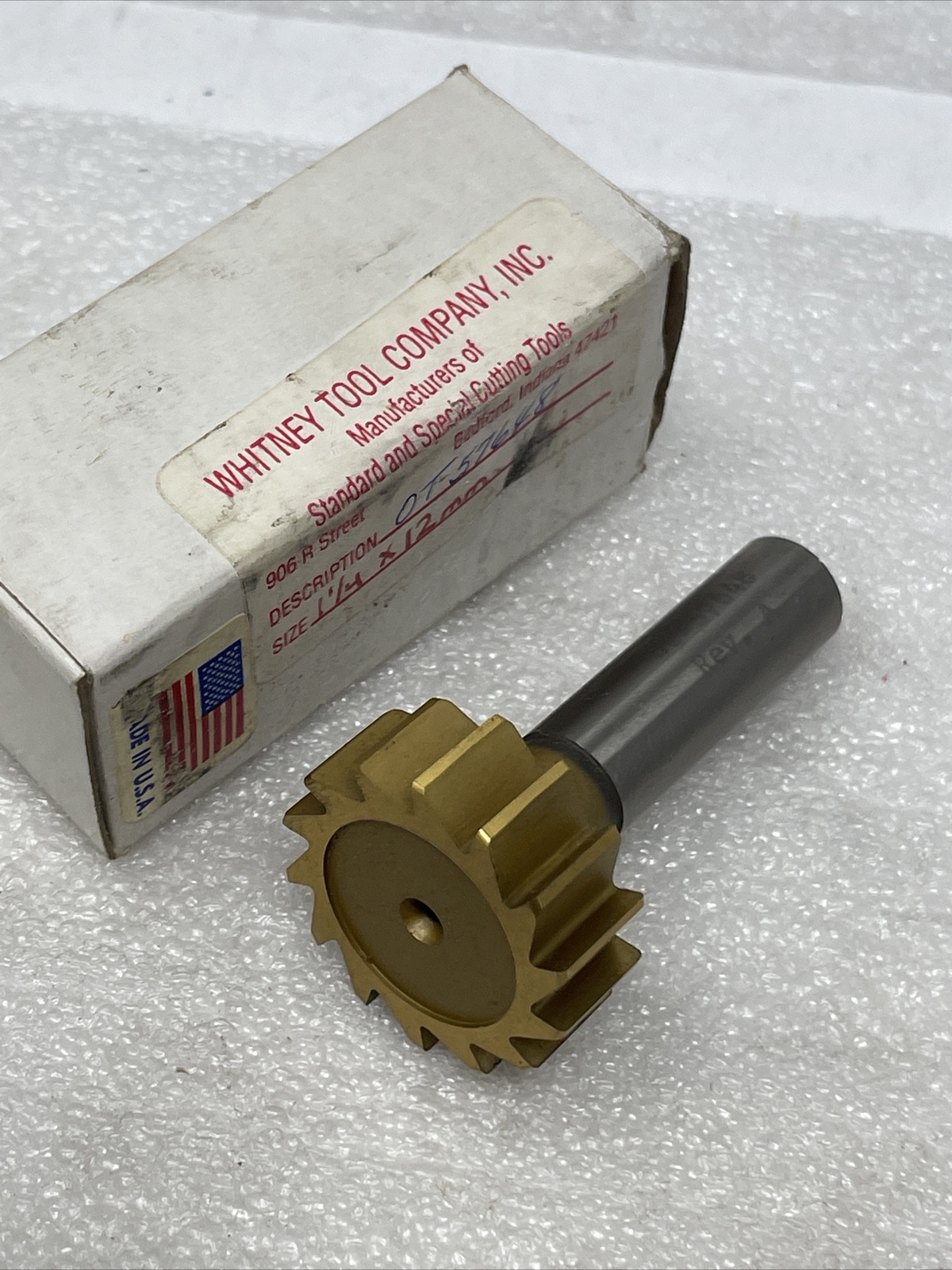 1 1/4” x 12mm Woodruff Keyseat Cutter TiN Coated, Whitney Tool USA, Straight