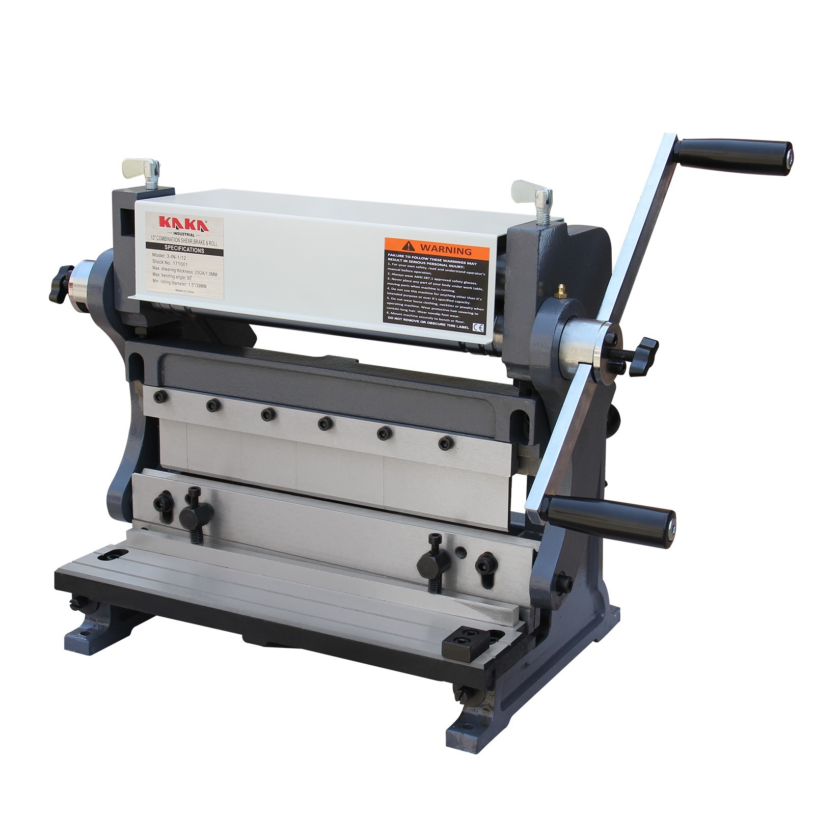 KAKA 3-IN-1/12, 12-In Sheet Metal Brake, Shear Brake Roll Combinations