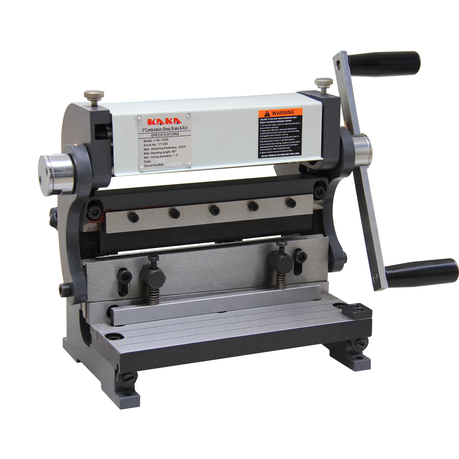 KAKA Industrial Sheet Metal Brake 3-In-1/8, 8-Inch Combination Sheet Metal Brake