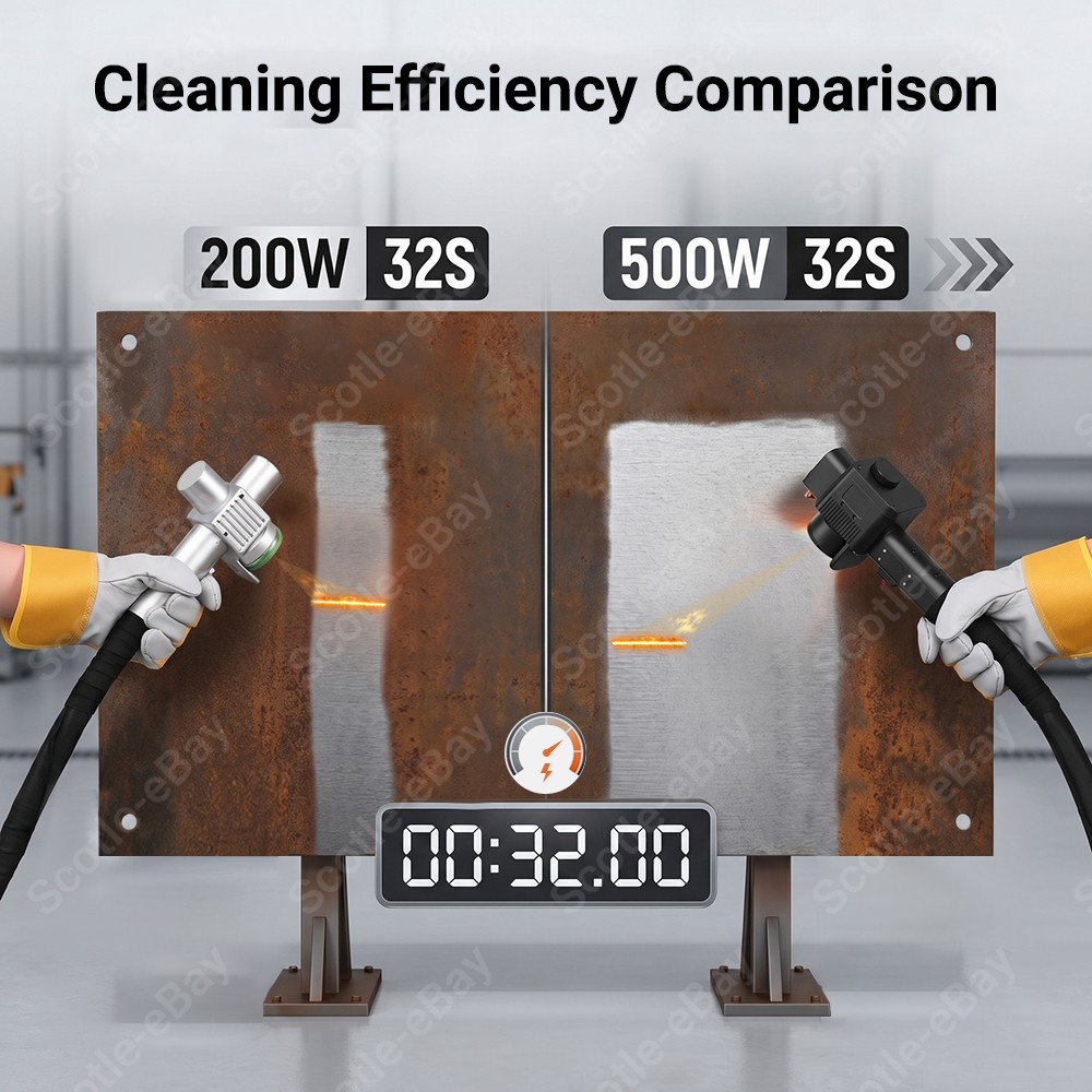 500W JPT 5MJ Pulsed Laser Cleaning Machine for Wood Metal Rust Oil Paint Remover