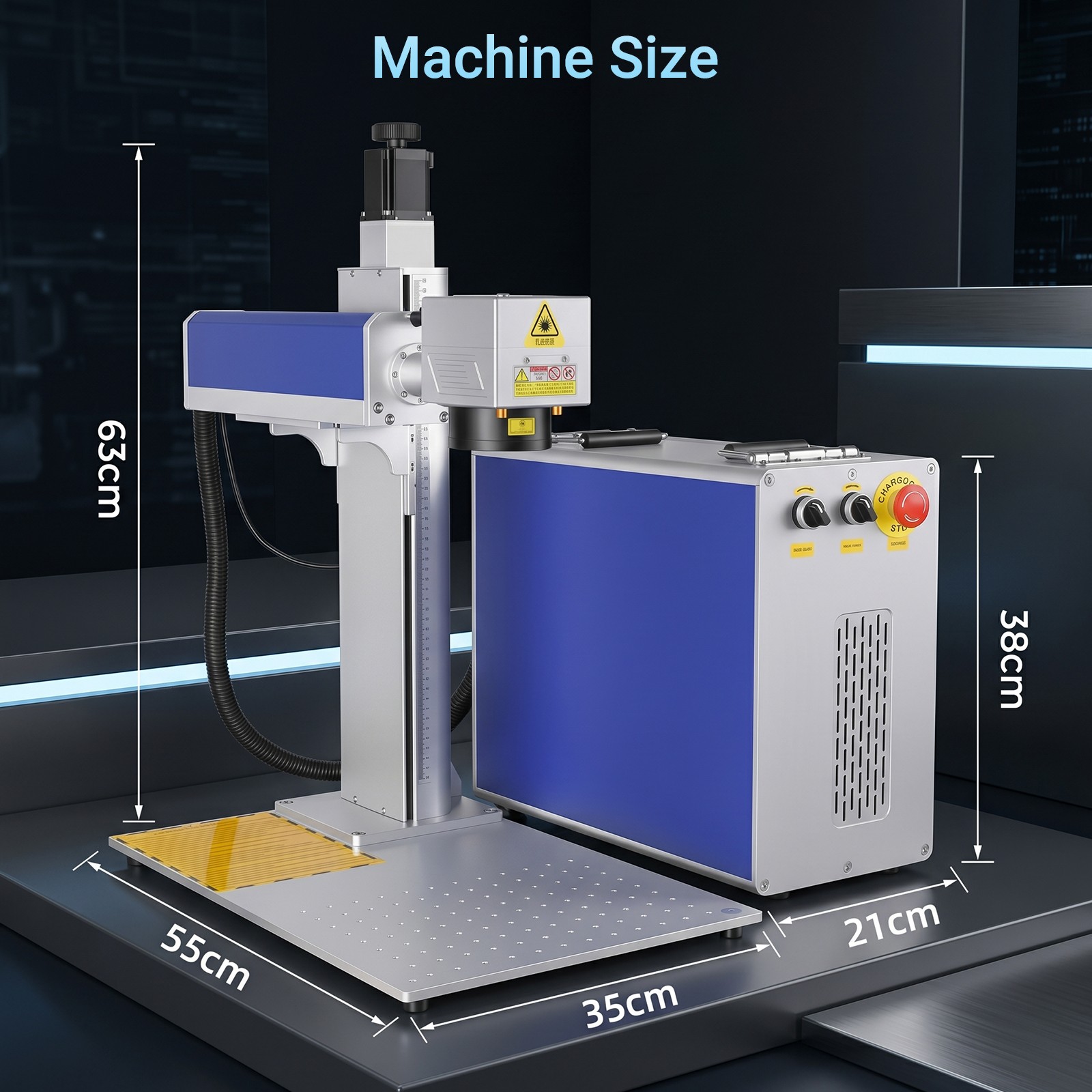 60W Auto Focus JPT MOPA Fiber Laser Marking Engraving Machine Engraver Marker